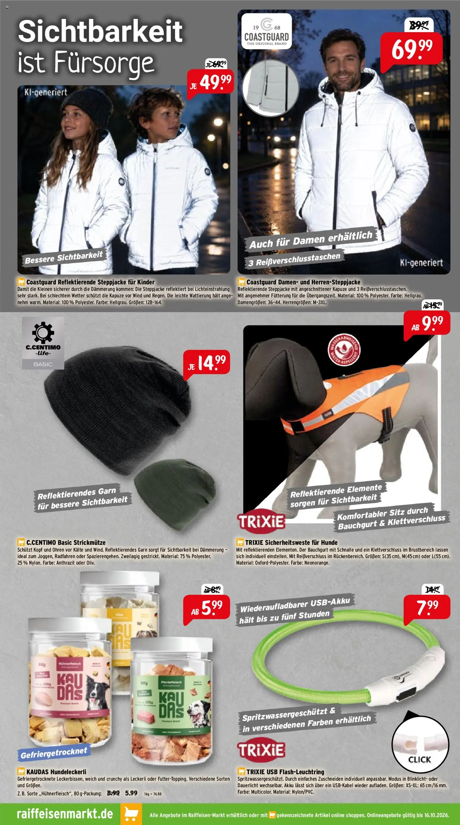 Raiffeisen Markt Prospekt – gültig ab 01.10.2026 | Seite: 7 | Produkte: USB, Steppjacke