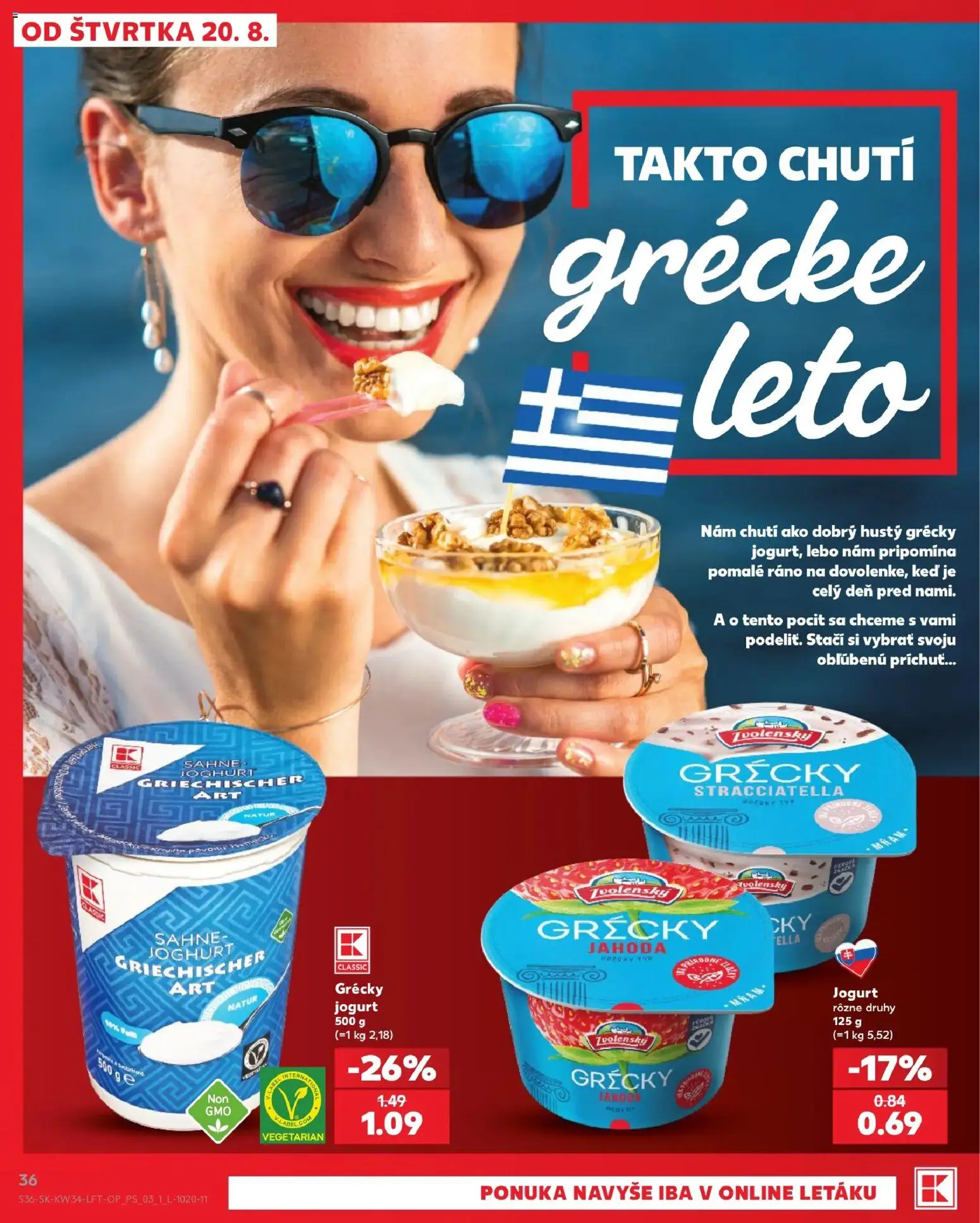 Kaufland SK akciós ujság - amely érvényes a következő dátumtól: 2026.08.20. | Oldal: 36 | Termékek: Tento, Joghurt