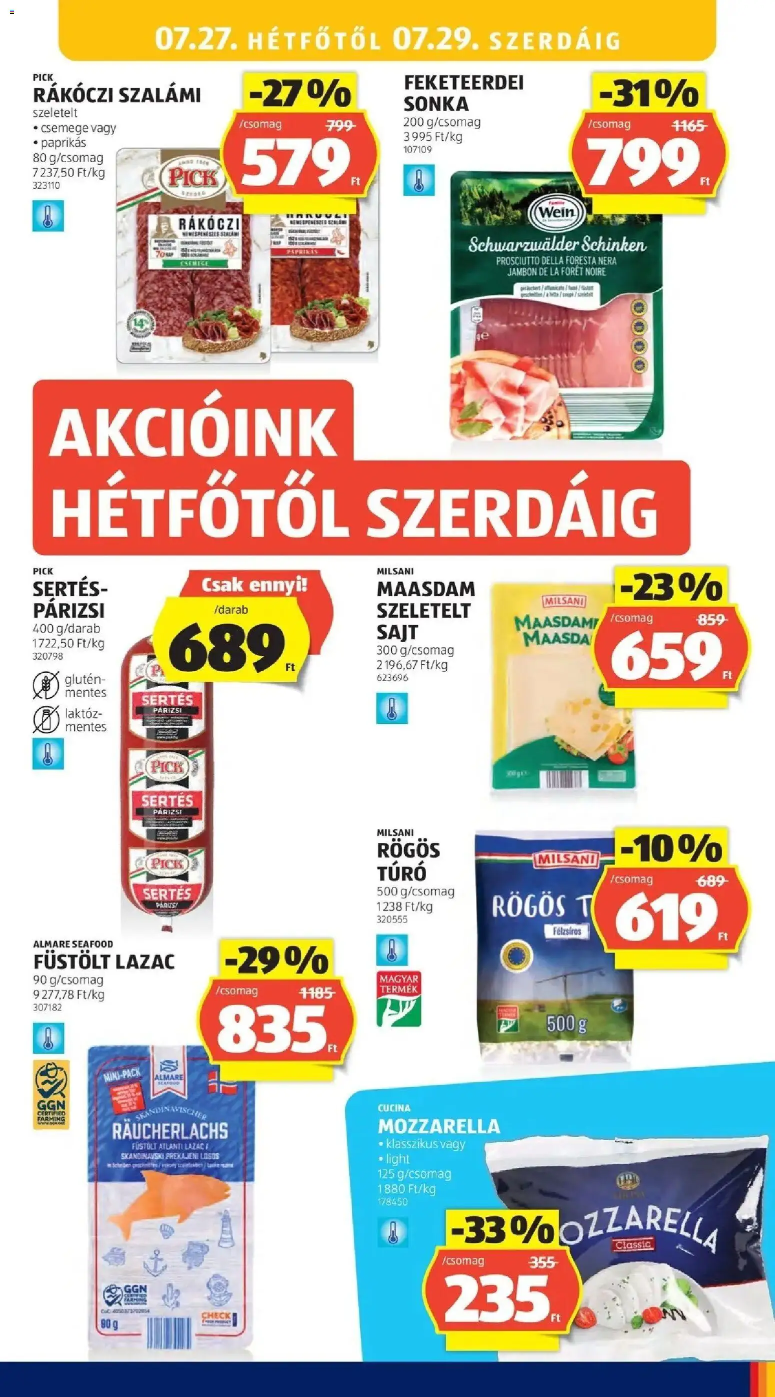 Aldi akciós ujság - amely érvényes a következő dátumtól: 2026.07.18. | Oldal: 29 | Termékek: Sajt, Lazac, Szalámi, Túró