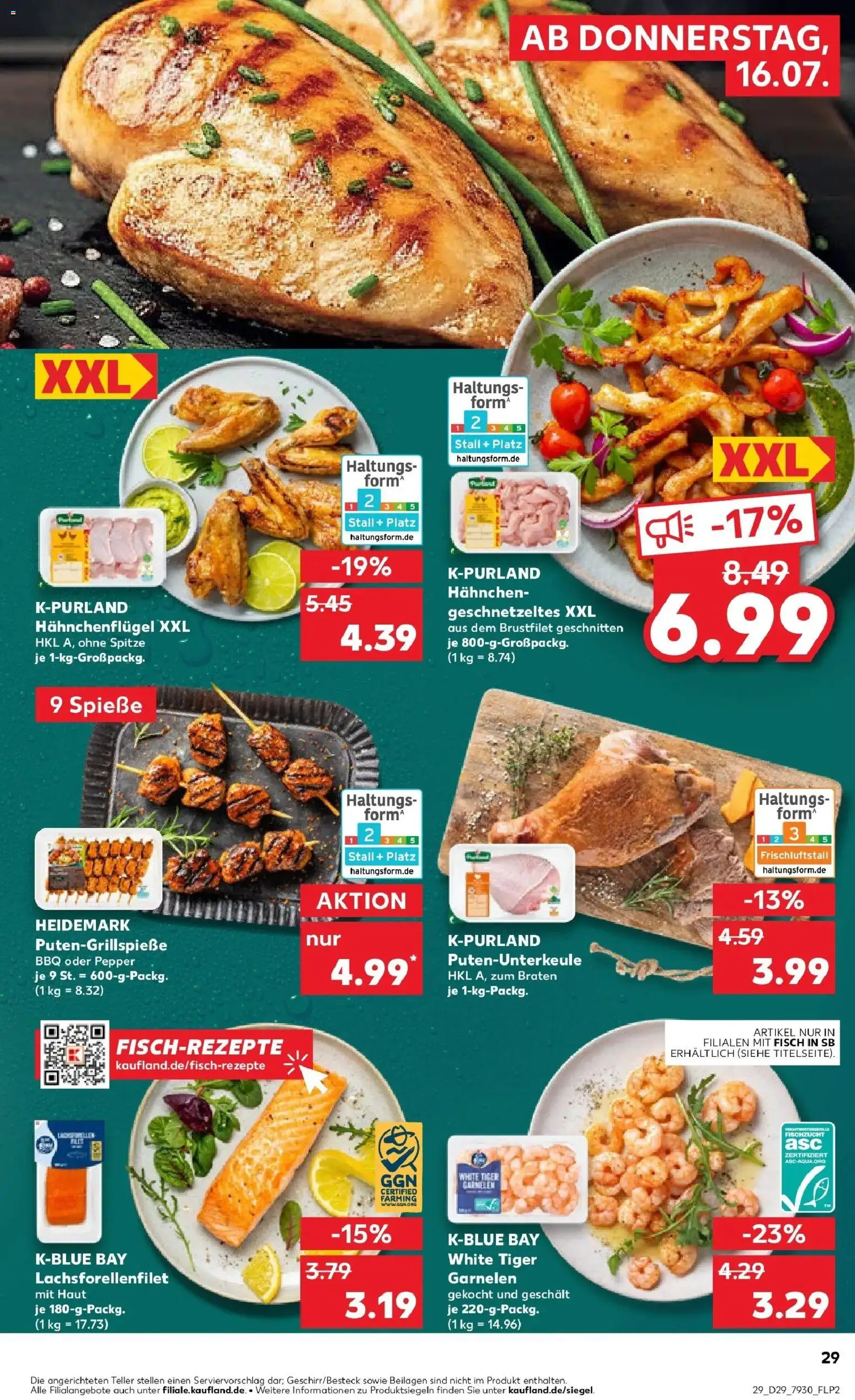 Kaufland Prospekt Hamburg – gültig ab 13.07.2026 | Seite: 38 | Produkte: Hahnchen, Garnelen, Fisch, Tiger garnelen