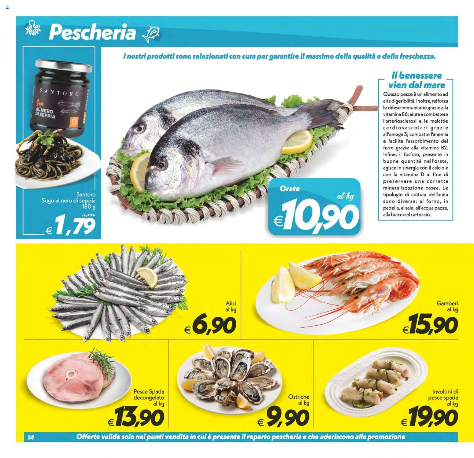 Volantino SuperConveniente del 07.04.2026 | Pagina: 14 | Prodotti: Pesce, Gamberi, Pesce spada, Alici