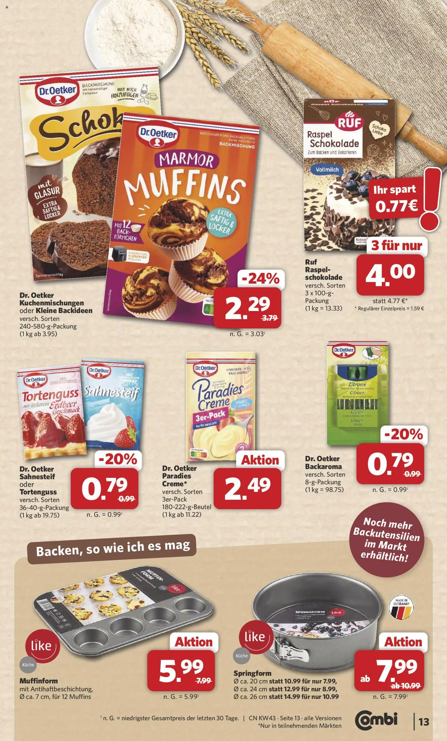 Combi Prospekt – gültig ab 19.10.2026 | Seite: 13 | Produkte: Milch, Küche, Creme, Vanille