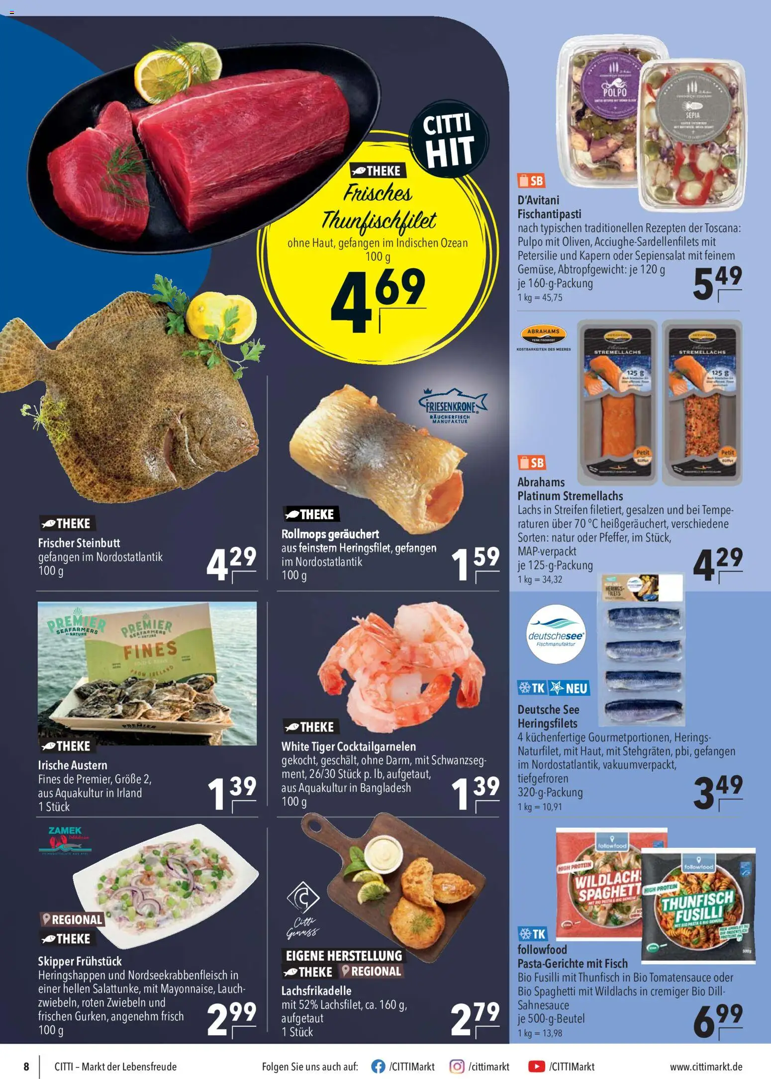 CITTI Markt Prospekt – gültig ab 02.09.2026 | Seite: 8 | Produkte: Theke, Thunfisch, Spaghetti, Lauch