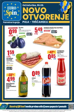 Eurospin Novo Otvorenje Pula - Tršćanska - Pregled kataloga iz trgovine Eurospin, vrijedi od 06.08.2026
