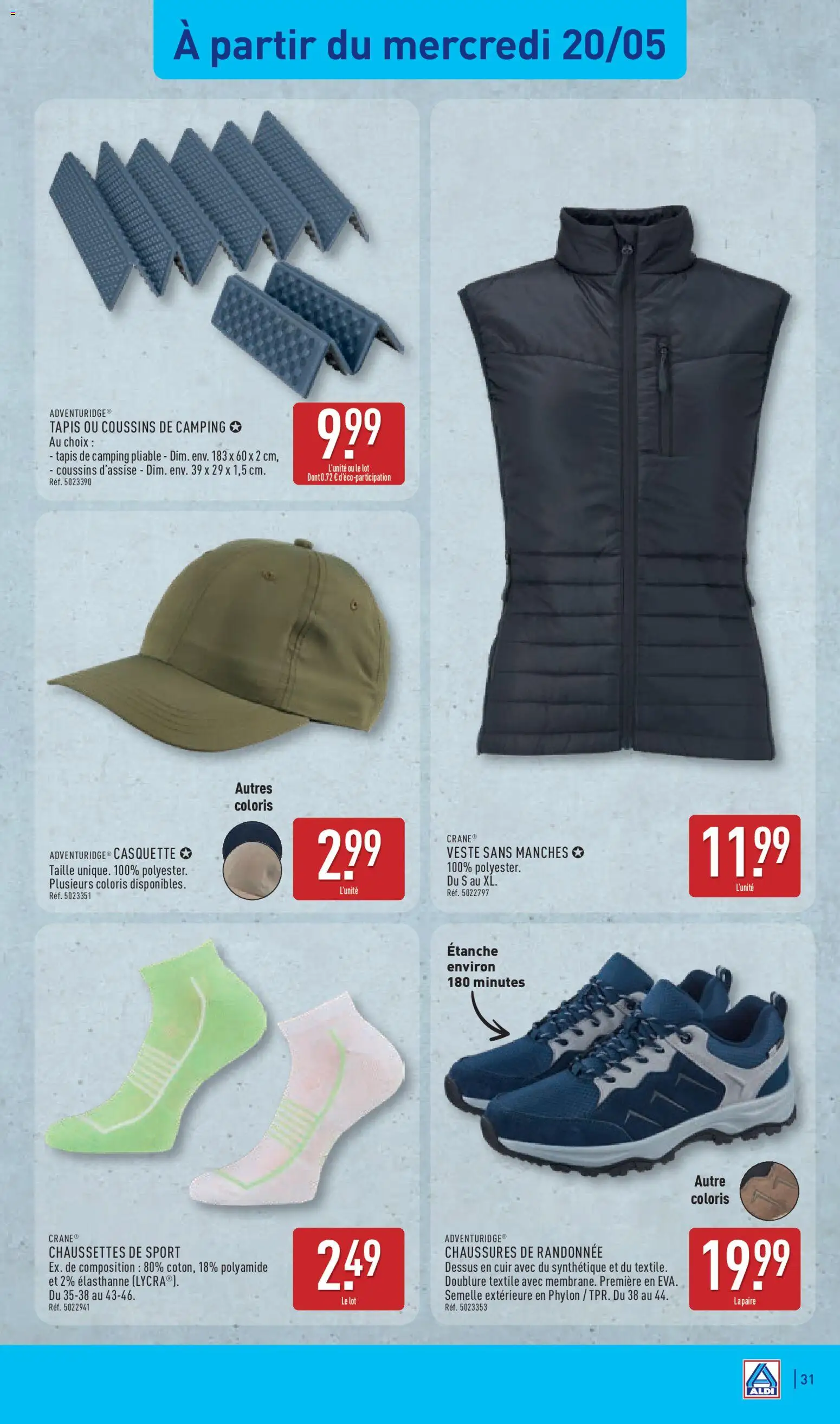 {H1} | Page: 33 | Produits: Chaussures de randonnée, Tapis, Veste, Casquette