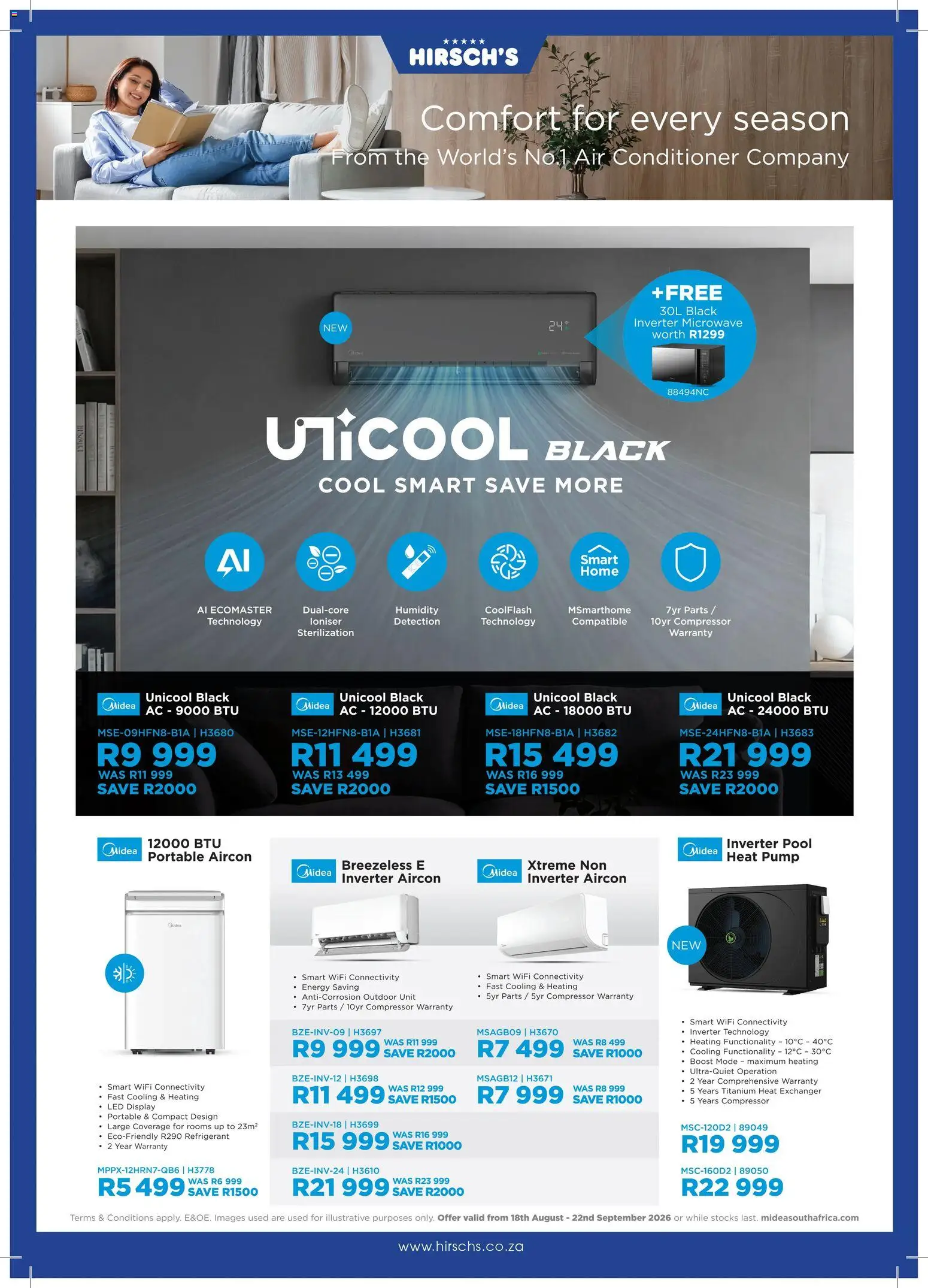 New Hirsch's catalogue – valid from 21/08/2026 | Page: 45 | Products: Air conditioner, Compressor, Microwave, Conditioner