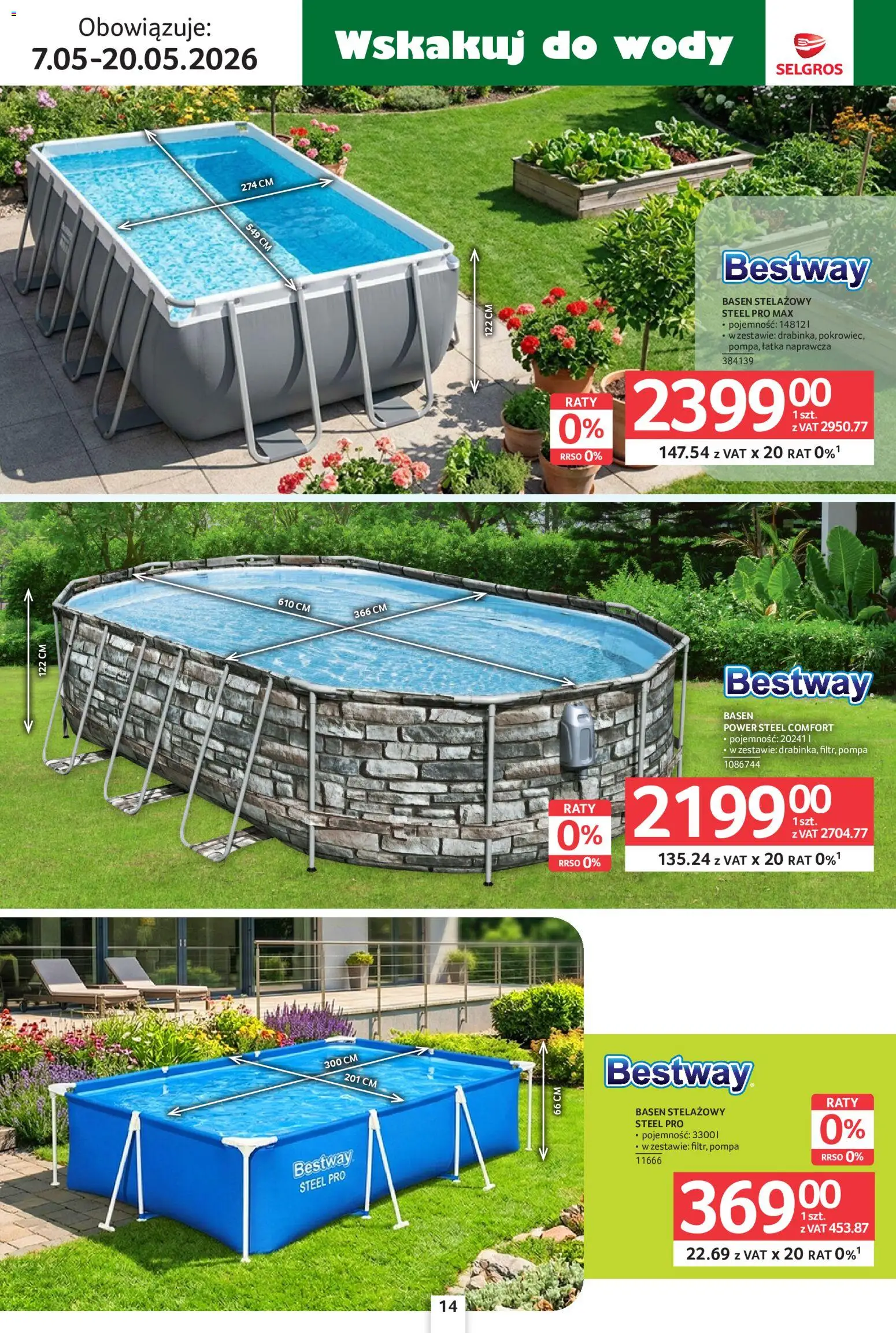 Selgros cash&carry gazetka - Ogród od 07.05.2026 | Strona: 14 | Produkty: Basen