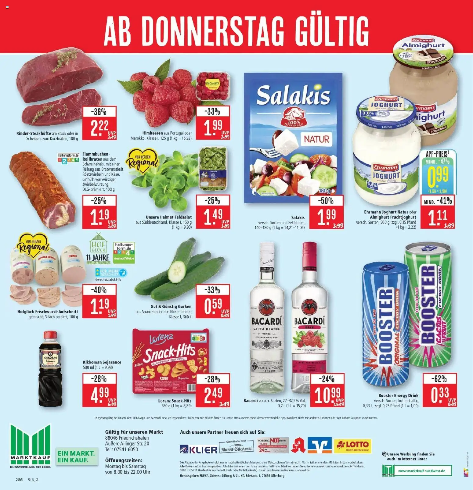 Marktkauf Prospekt Friedrichshafen (ab 05.10.2026) » Angebote online | Seite: 34 | Produkte: Himbeeren, Joghurt, Gurken, Uhr