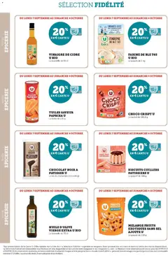 Super U - Prévisualisation de Super U - Ma sélection Carte U Septembre valide à partir de 07/09/2026 | Page: 20 | Produits: Paprika, Farine, Cidre, Bouteille