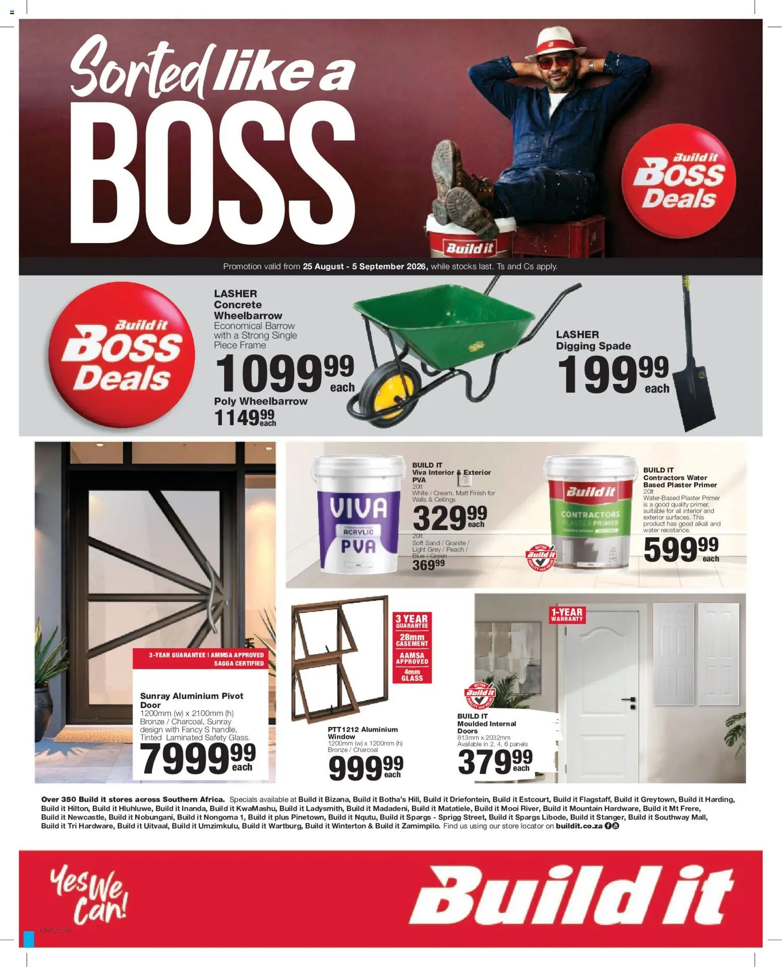 New Build It catalogue – valid from 25/08/2026 | Page: 1 | Products: Primer, Spade, Plaster, Peach