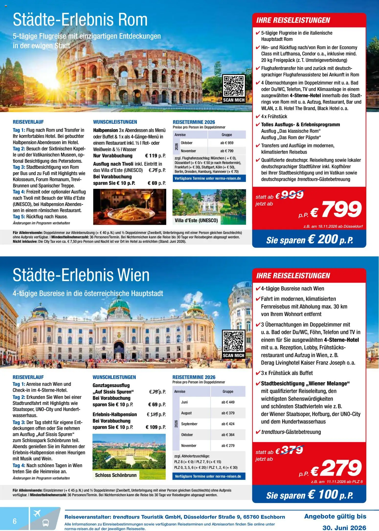 Norma Reisen – gültig ab 01.06.2026 | Seite: 6 | Produkte: Weißwein, Bad, Wasser, Kopfhörer