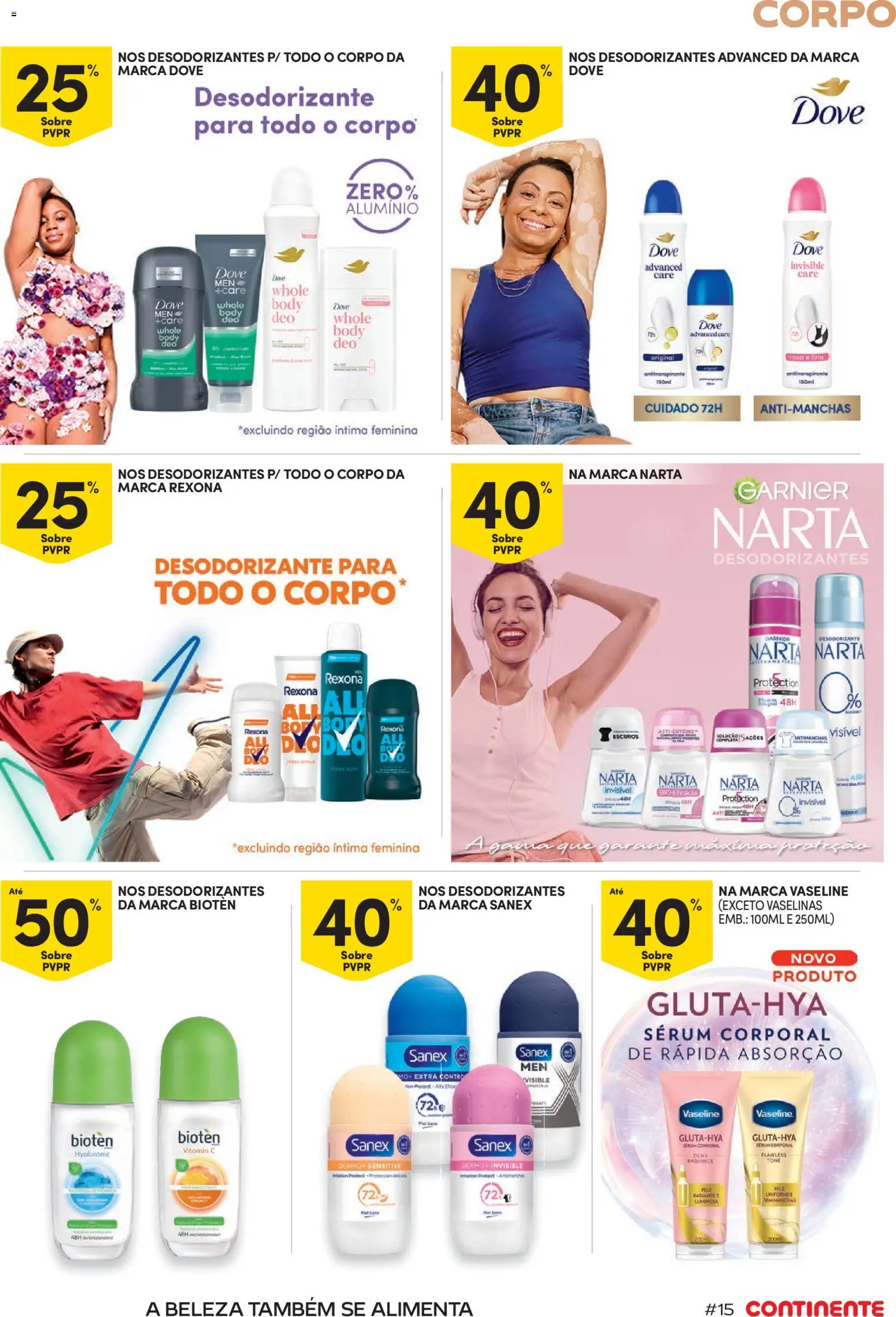 Continente Beleza Receita perfeita para um cuidado total │ válido de 18/08/2026 | Página: 15 | Produtos: Desodorizante, Antitranspirante, Sérum