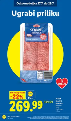 PIKOK SENDVIČ KOBASICA, Narezana - pregled Lidl kataloga - važi od 23.07.2026 | Strana: 14
