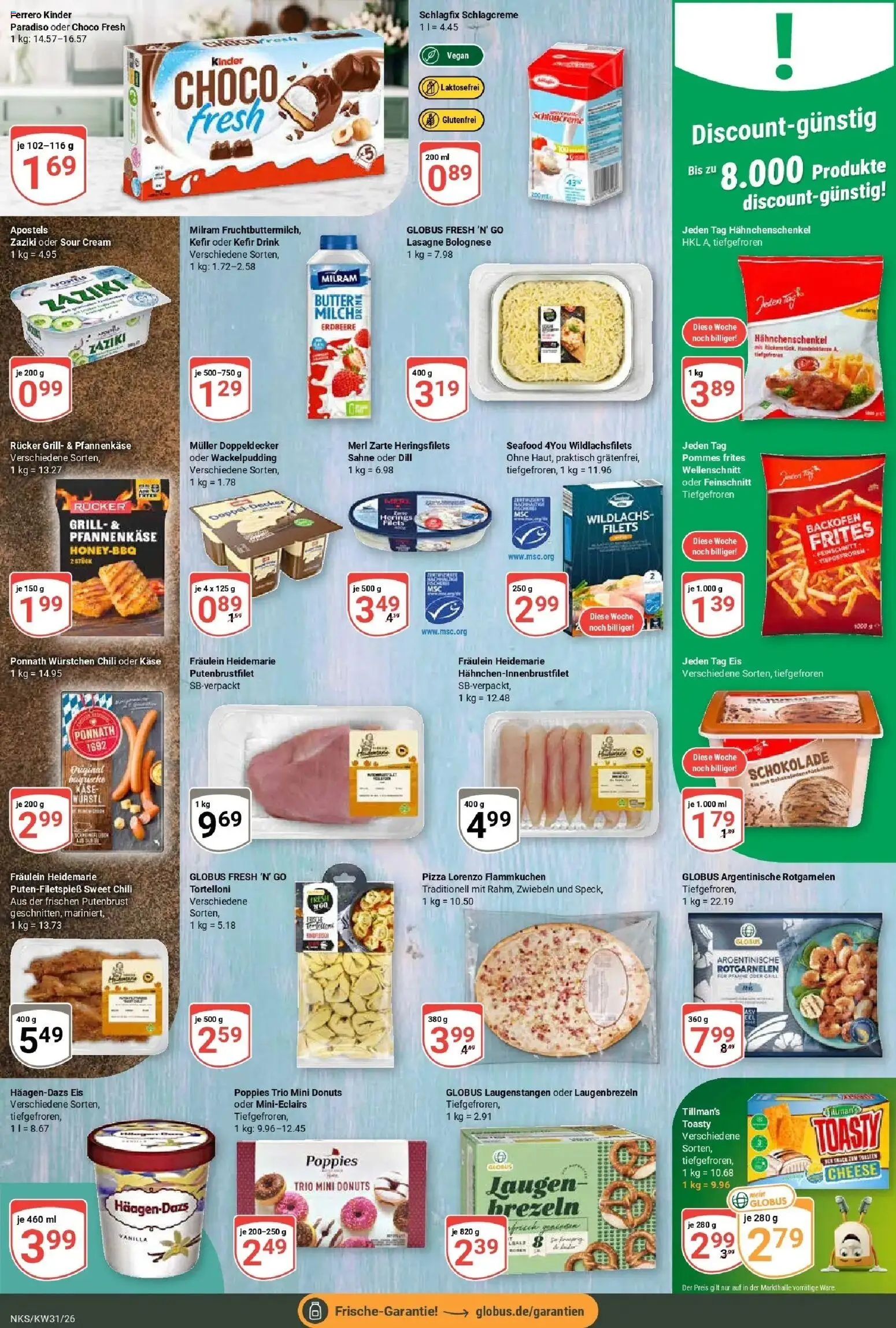 Globus Prospekt Neunkirchen – gültig ab 27.07.2026 | Seite: 10 | Produkte: Pommes, Milram, Chili, Pizza