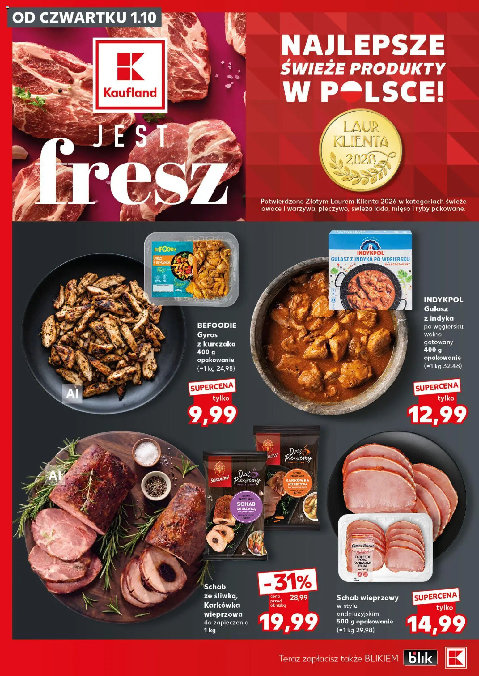 Kaufland Polsko leták - Mocny start od 05.10.2026 | Strana: 18 | Produkty: Gyros, Ryby
