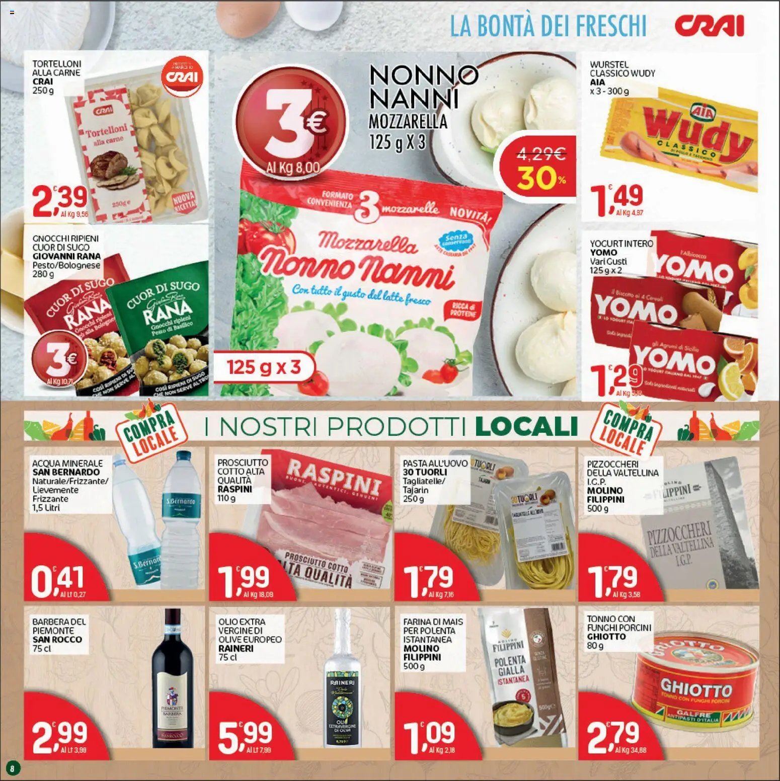 Volantino CRAI del 17/09/2026 | Pagina: 8 | Prodotti: Prosciutto Cotto, Latte, Basilico, The