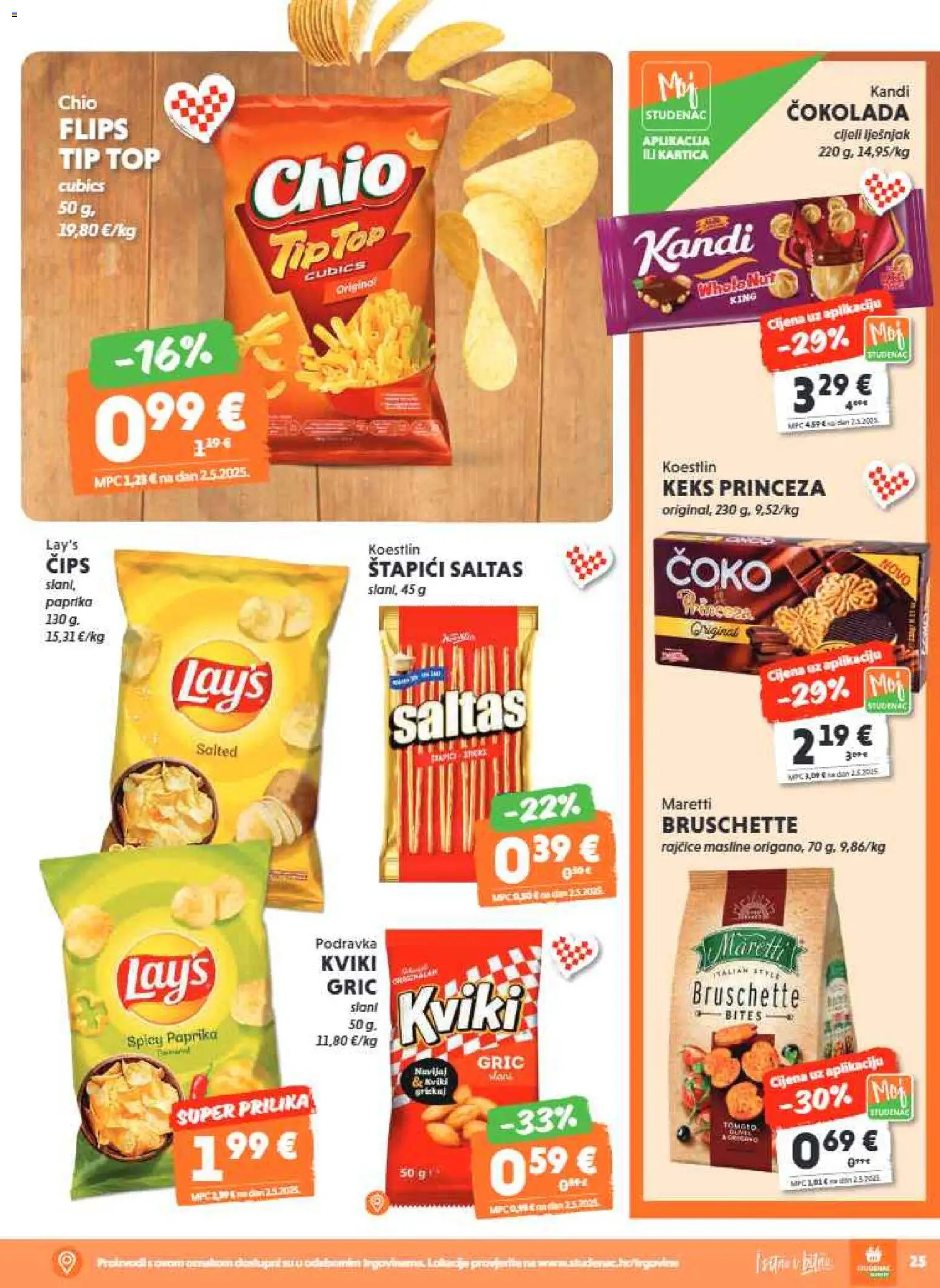 Studenac katalog | vrijedi od 10.06.2026 | Stranica: 25 | Proizvodi: Flips, Masline, Keks, Štapići