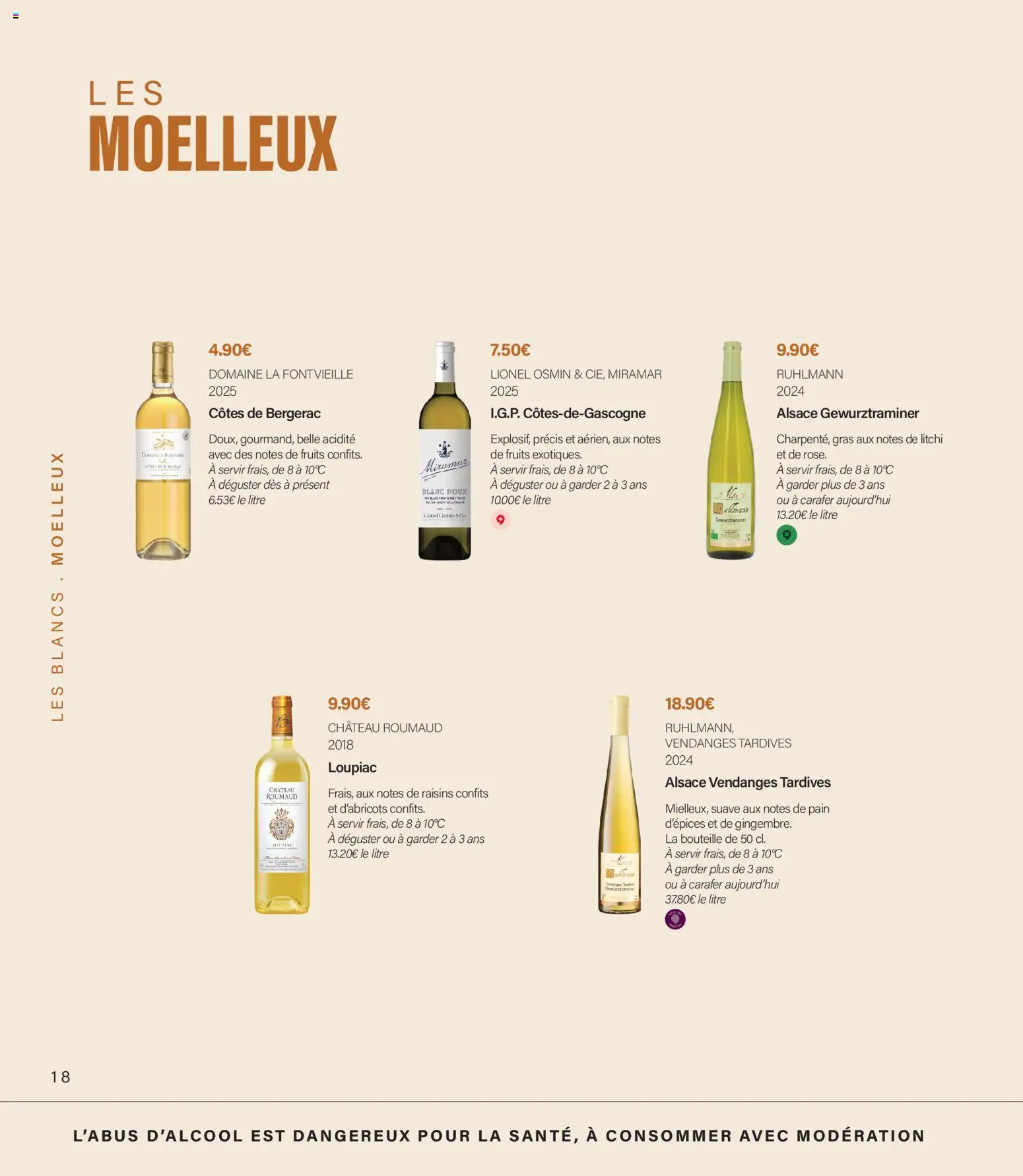 {H1} | Page: 18 | Produits: Litchi, Vendanges tardives, Alsace gewurztraminer, Bouteille
