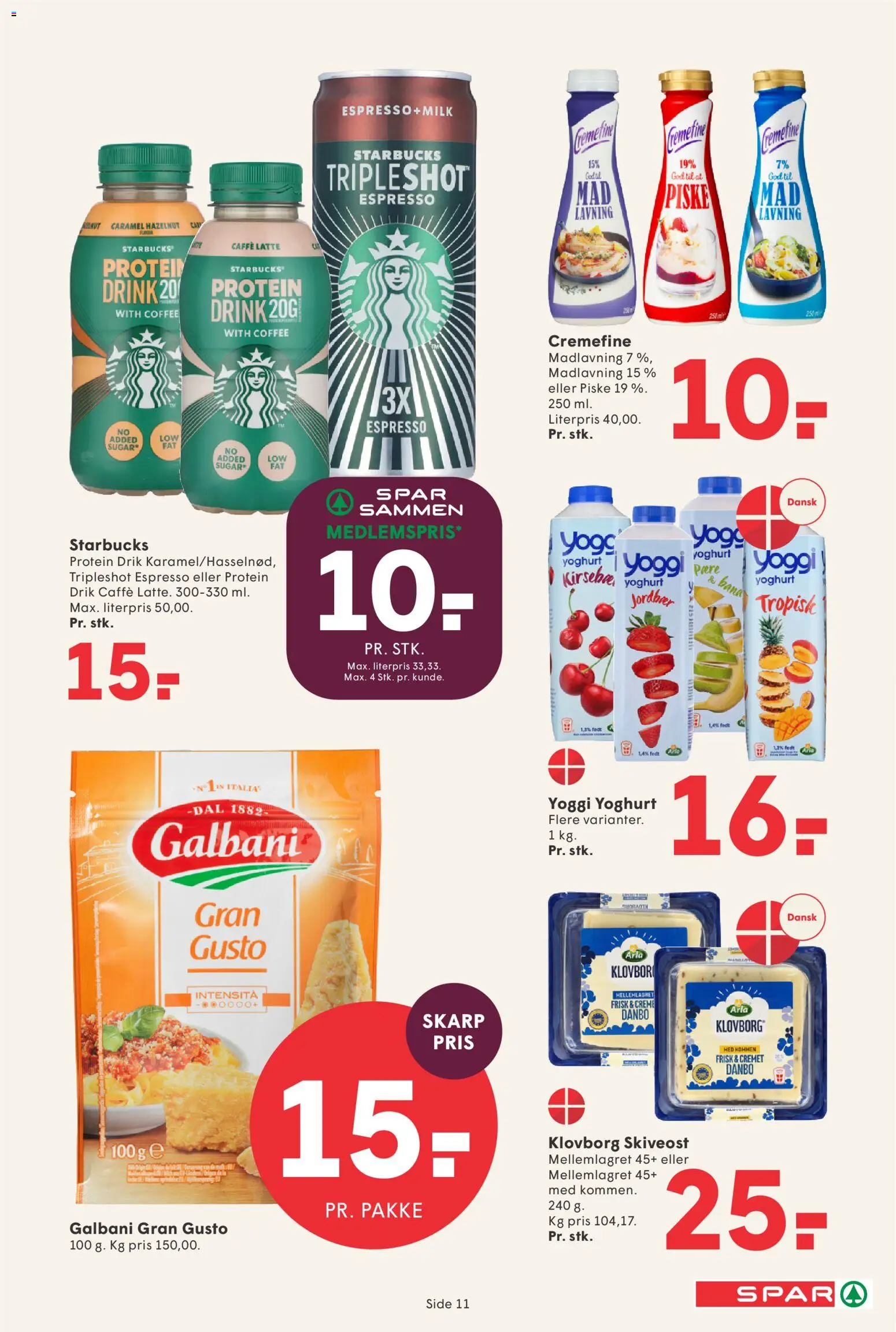 Spar tilbudsavis – gyldig fra 24/07/2026 | Side: 12 | Produkter: Yoghurt, Creme, Kirsebær, Skiveost