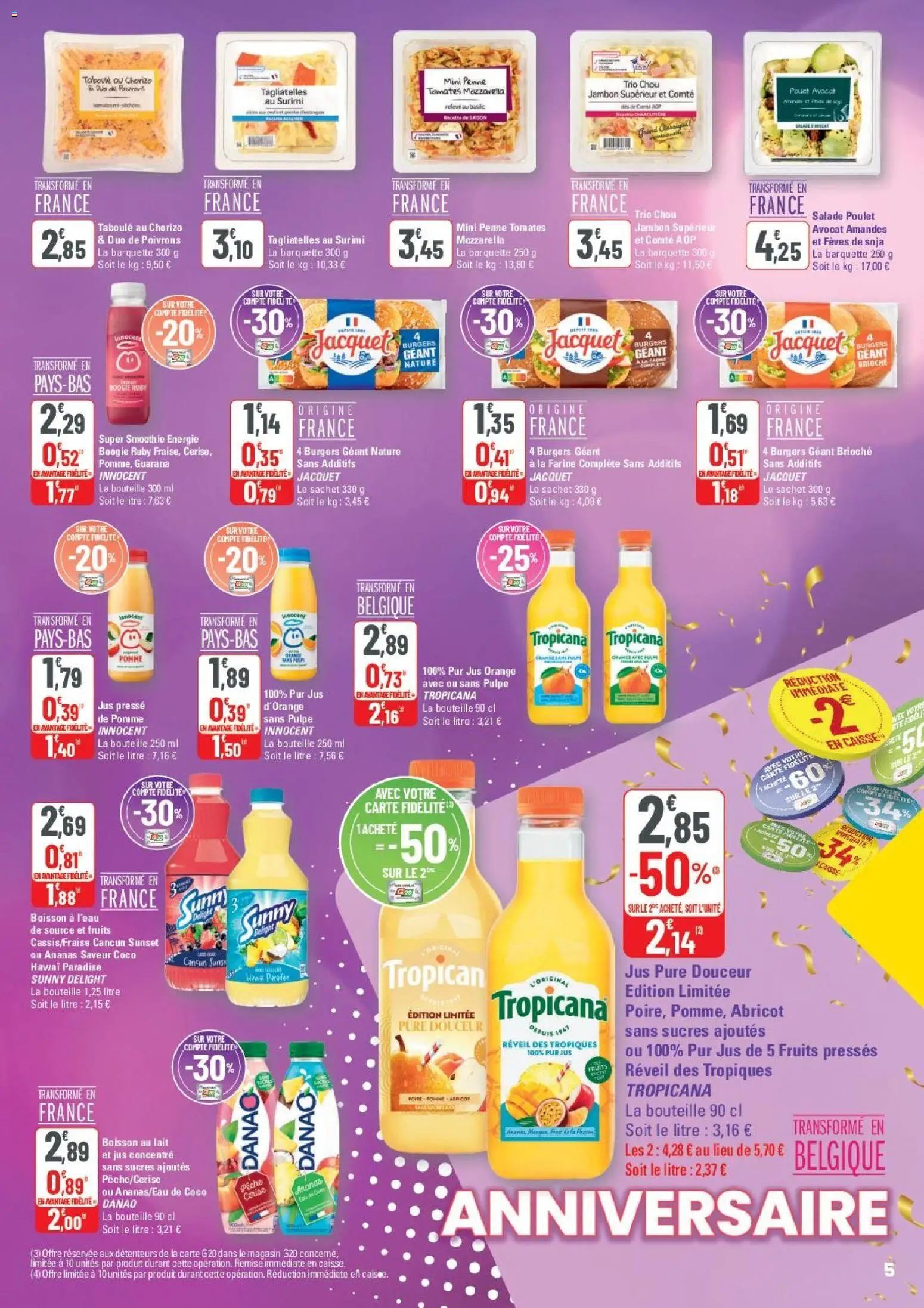 {H1} | Page: 5 | Produits: Avocat, Lait, Tomates, Ananas
