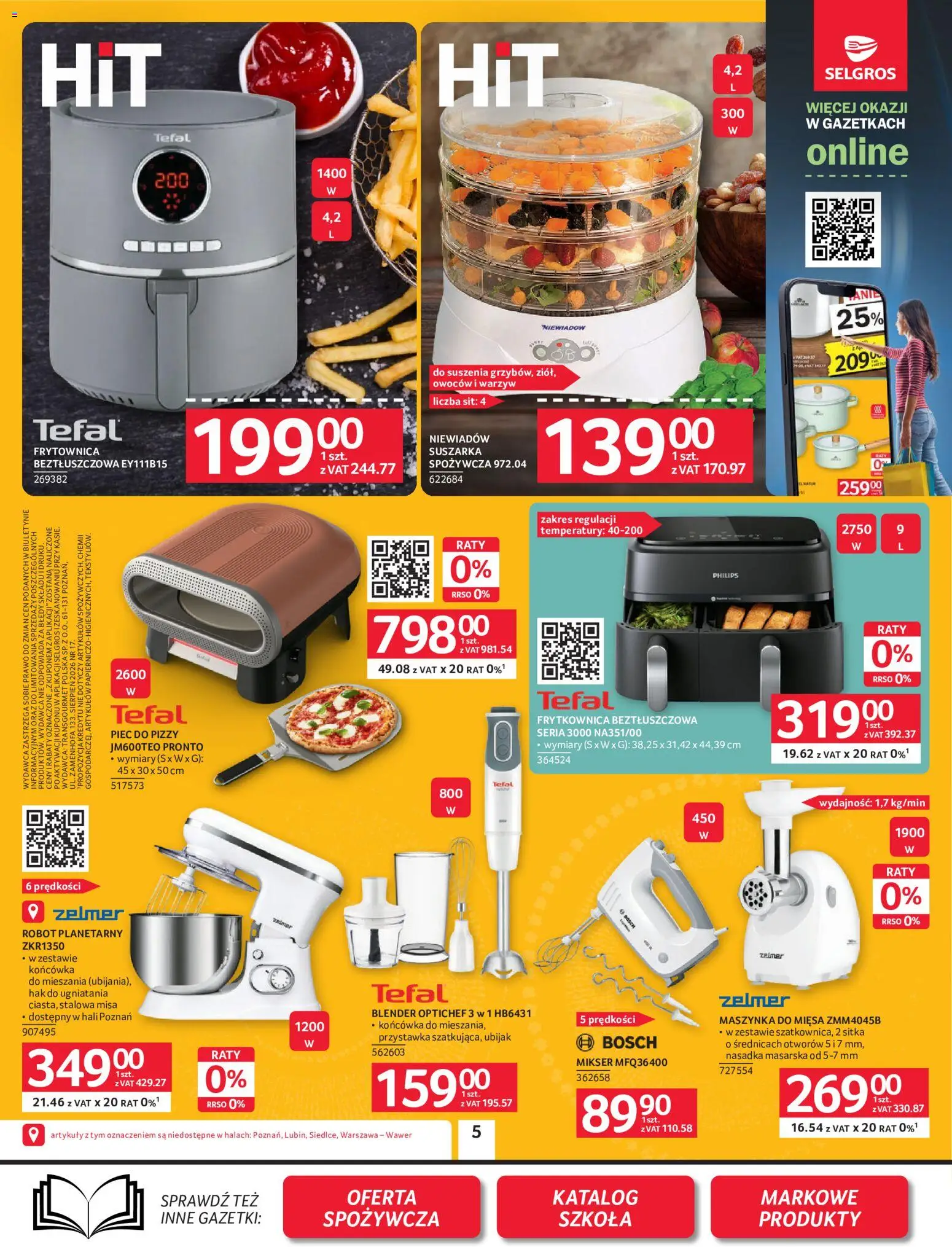 Selgros cash&carry gazetka - Oferta przemysłowa od 13.08.2026 | Strona: 7 | Produkty: Robot planetarny, Robot, Frytkownica beztłuszczowa, Blender