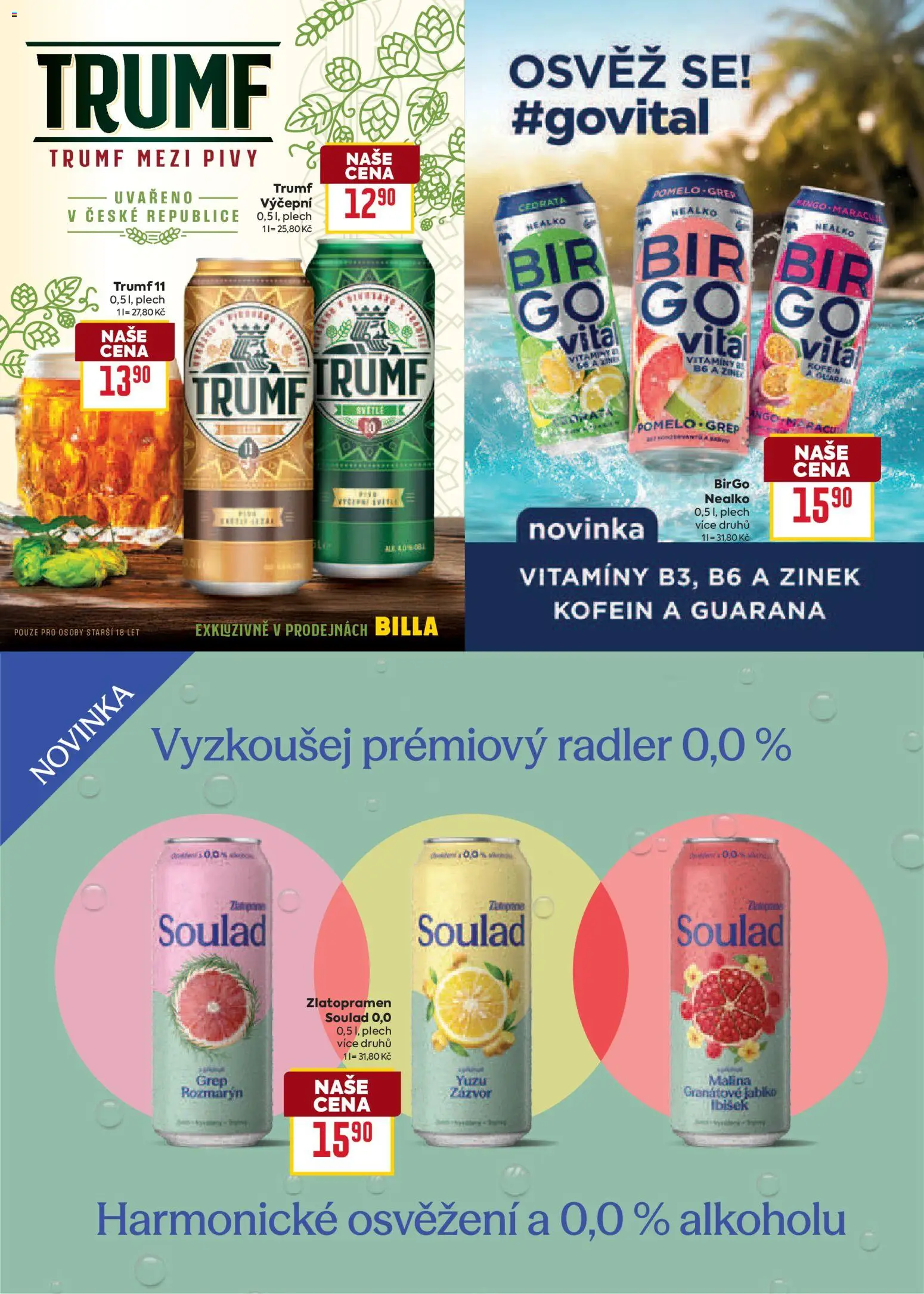 Billa leták - Pivo od 15.07.2026 | Strana: 3 | Produkty: Vitamíny, Radler, Plech, Zázvor