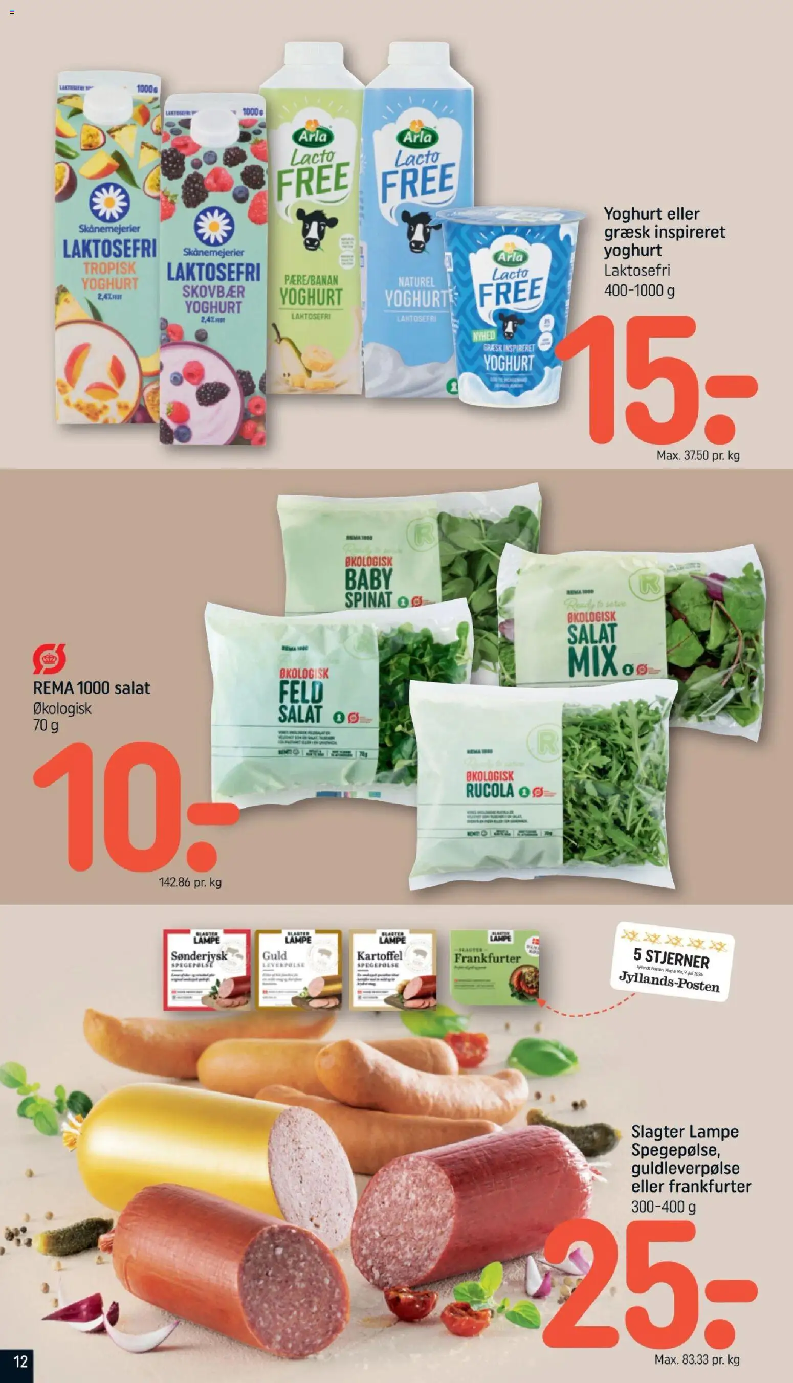 Rema 1000 tilbudsavis – gyldig fra 11/10/2026 | Side: 12 | Produkter: Yoghurt, Salat, Spegepølse, Spinat