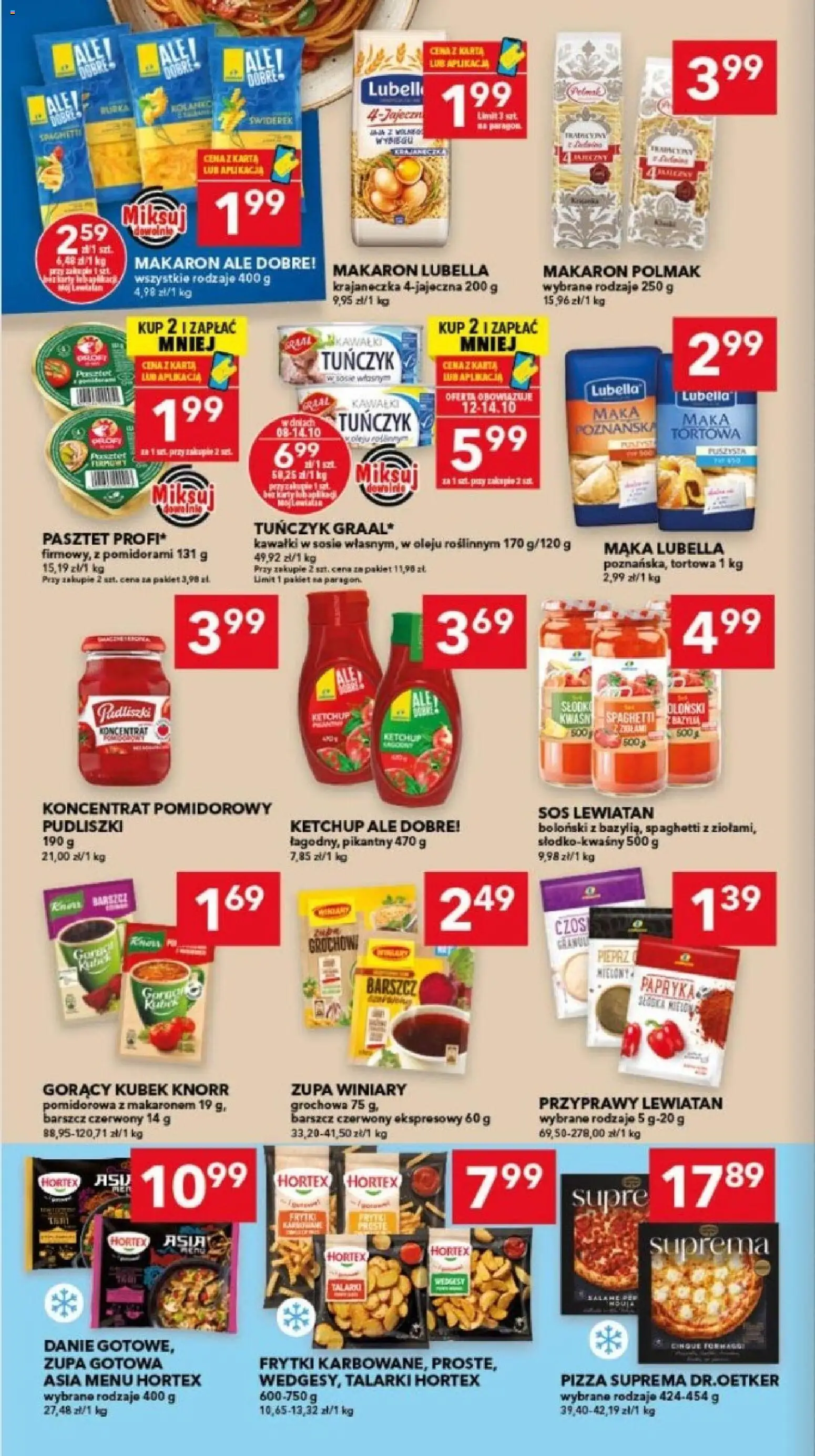 Lewiatan gazetka - Gdańsk od 08.10.2026 | Strona: 4 | Produkty: Karta, Spaghetti, Pizza, Mąka