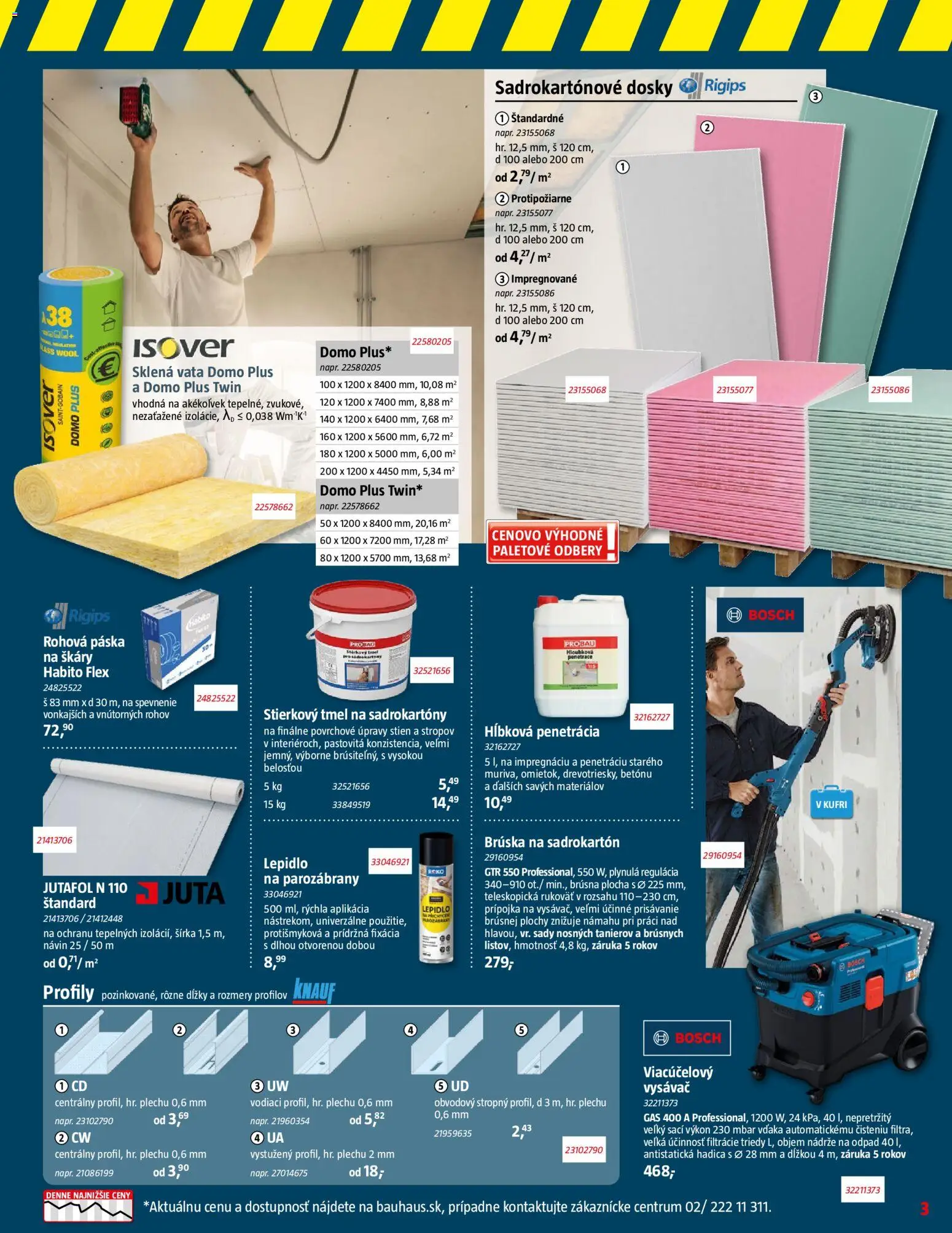 Nové Bauhaus akcie – leták je platný od 05.10.2026 | Strana: 3 | Produkty: Bosch, Vysávač