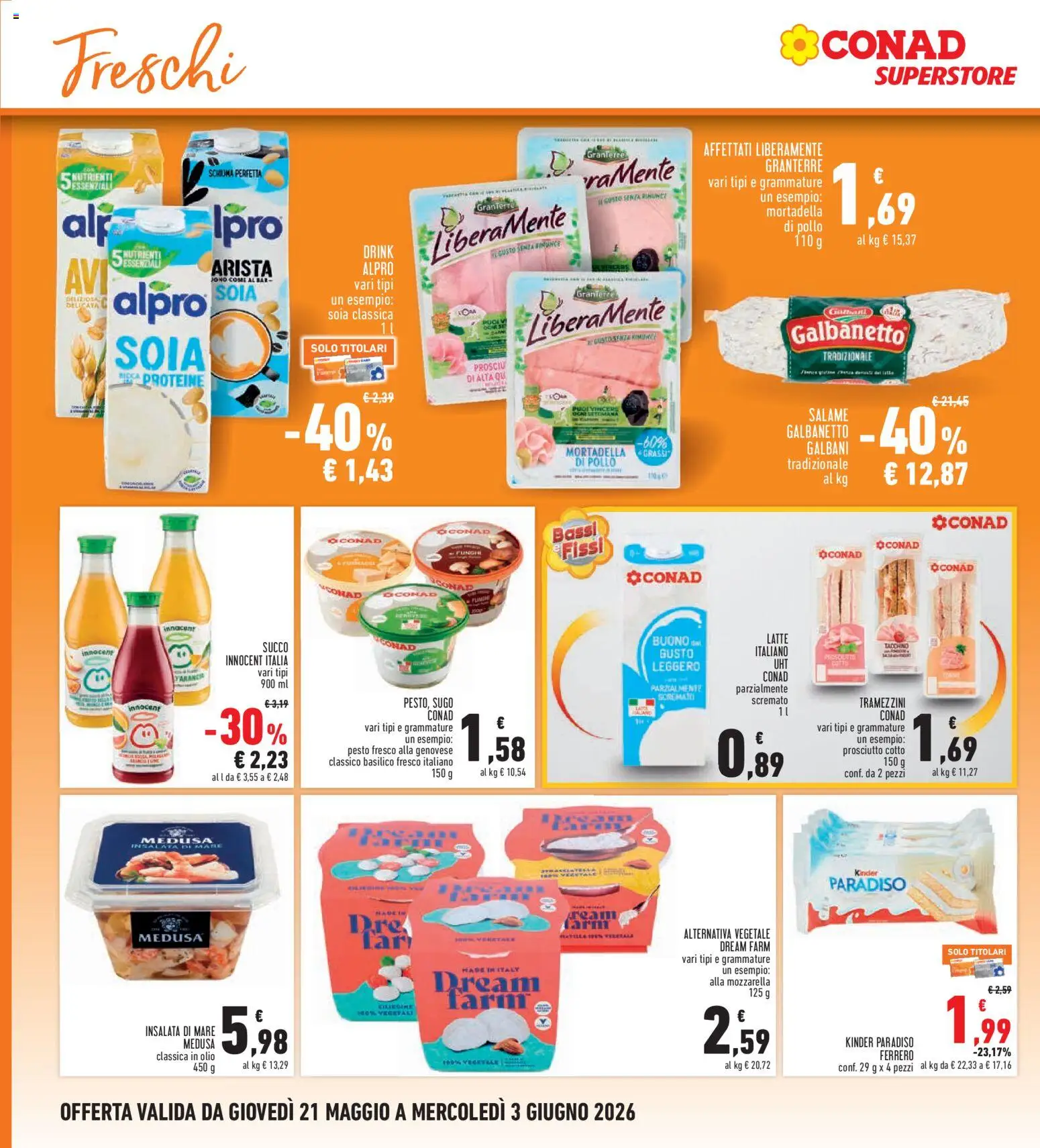 Volantino Conad del 21.05.2026 | Pagina: 14 | Prodotti: Succo, Prosciutto, Basilico, Sugo