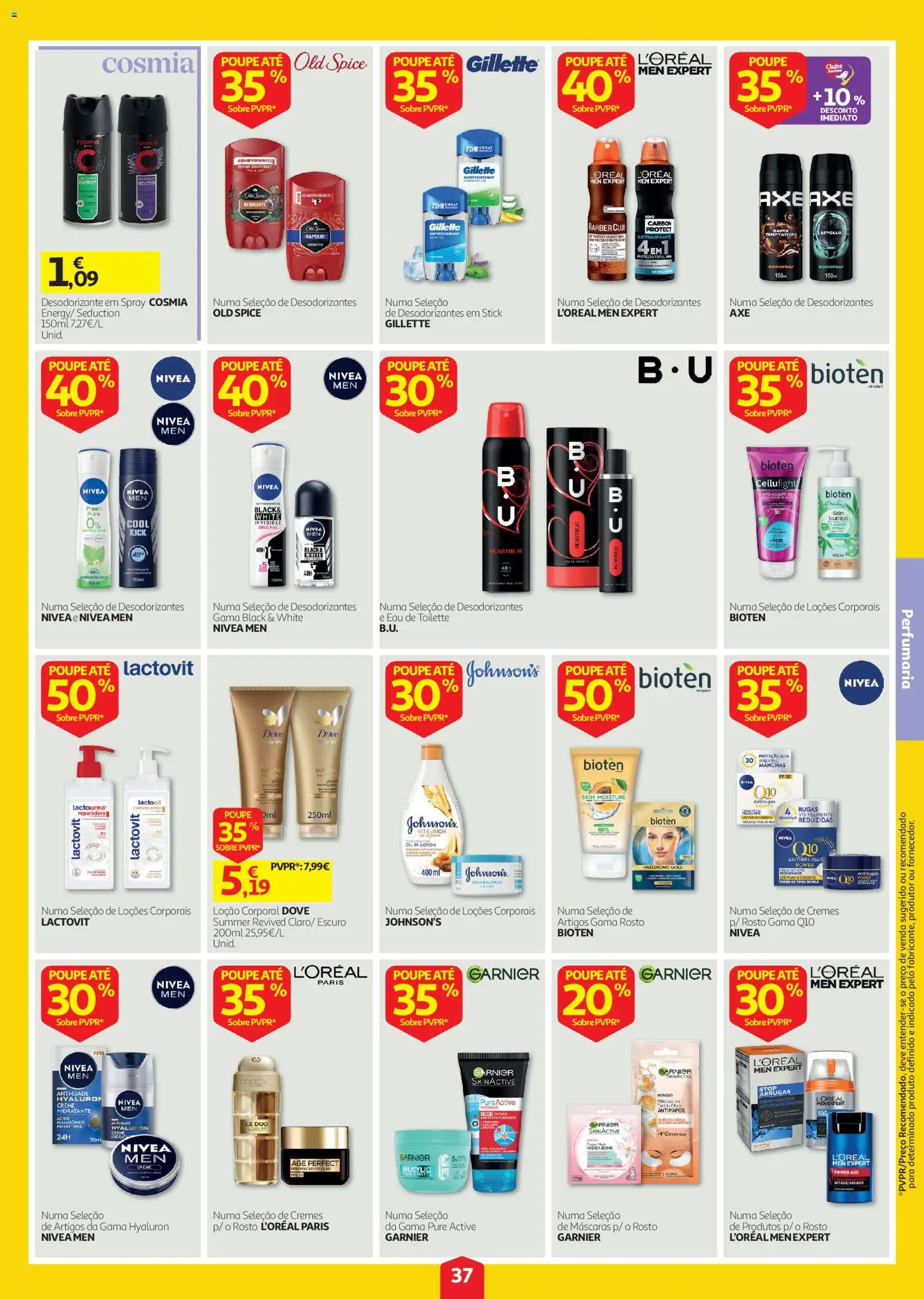 Auchan folheto │ válido de 27/08/2026 | Página: 37 | Produtos: Eau de toilette, Loção corporal, Desodorizante, Creme