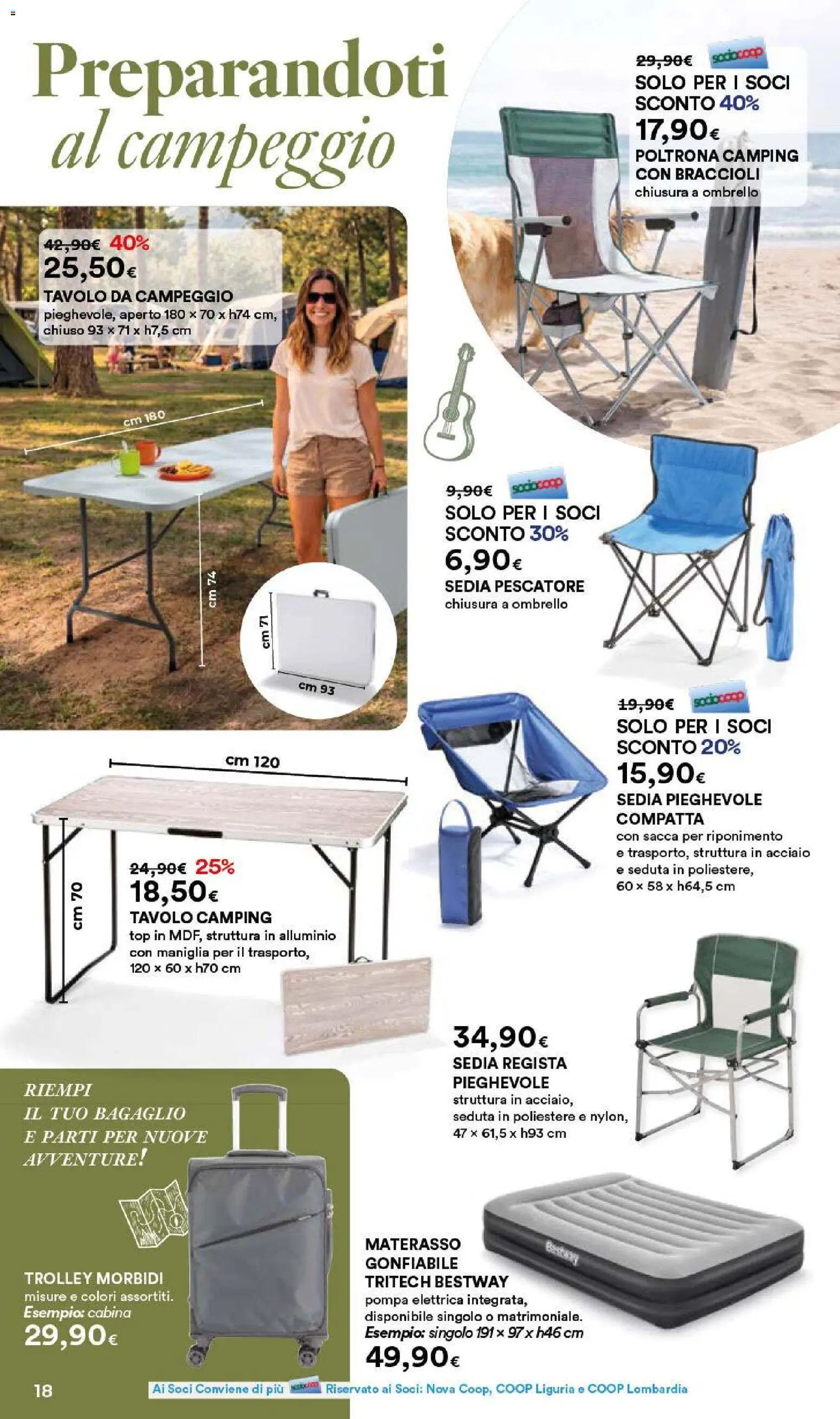 Volantino Ipercoop del 07.05.2026 | Pagina: 18 | Prodotti: Braccioli, Trolley, Poltrona, Sedia