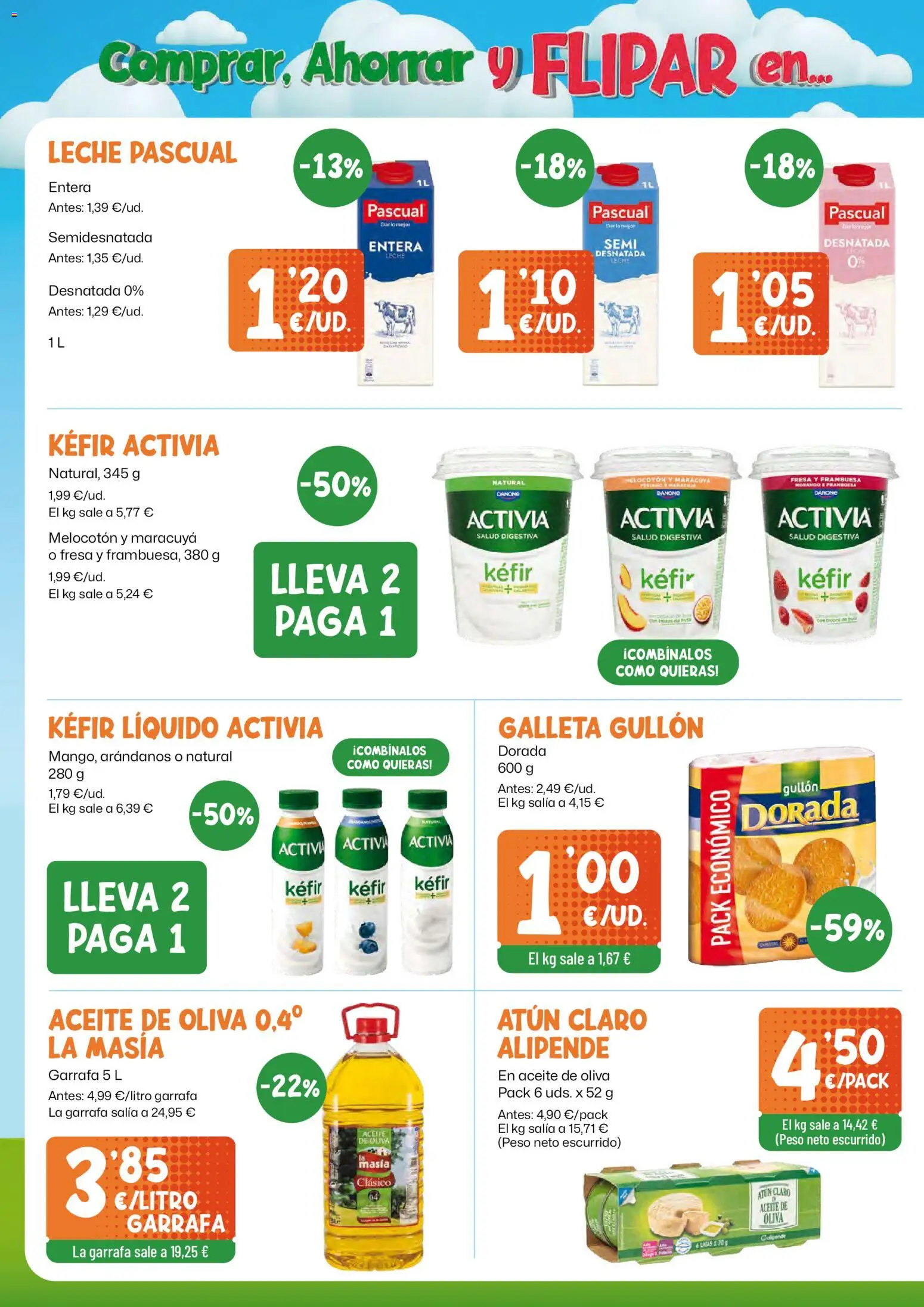 AhorraMas folleto │ válido desde el 28.05.2026 | Página: 6 | Productos: Leche desnatada, Aceite, Aceite de oliva, Peso