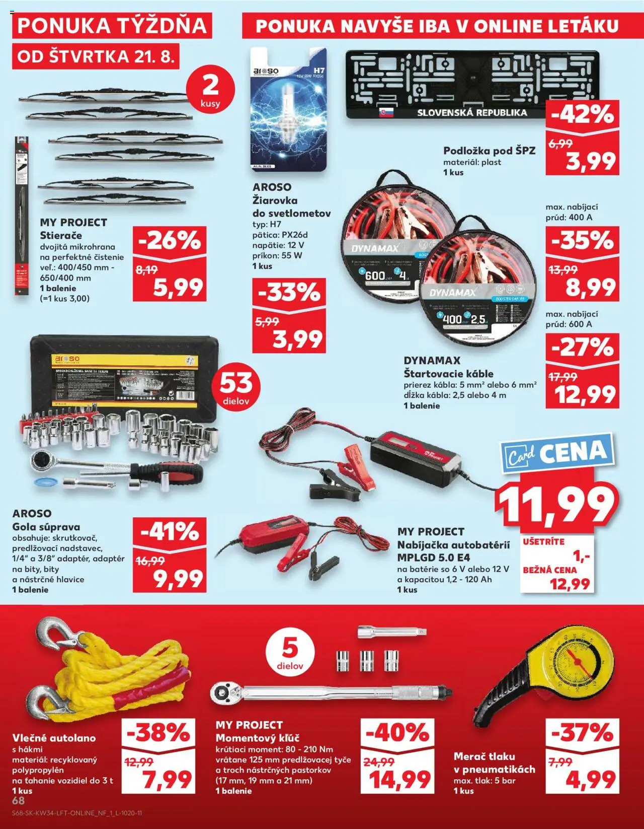 Nové Kaufland akcie – leták je platný od 21.08.2025 | Strana: 68 | Produkty: Žiarovka, Nabíjačka, Adaptér