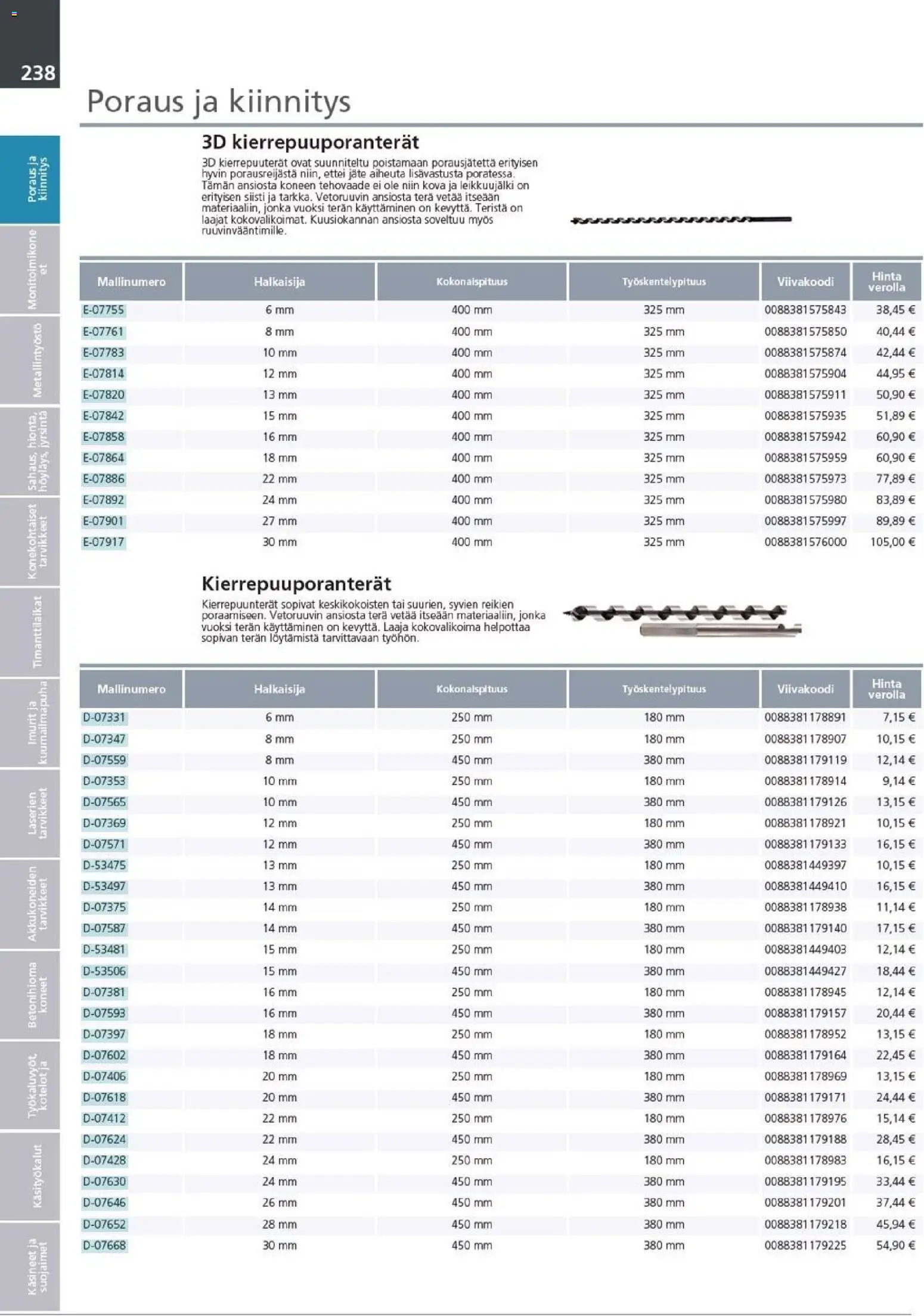 Makita - Tuoteluettelo 2026 – voimassa 24.03.2026 alkaen | Sivu: 238 | Tuotteet: Monitoimikone, Käsineet
