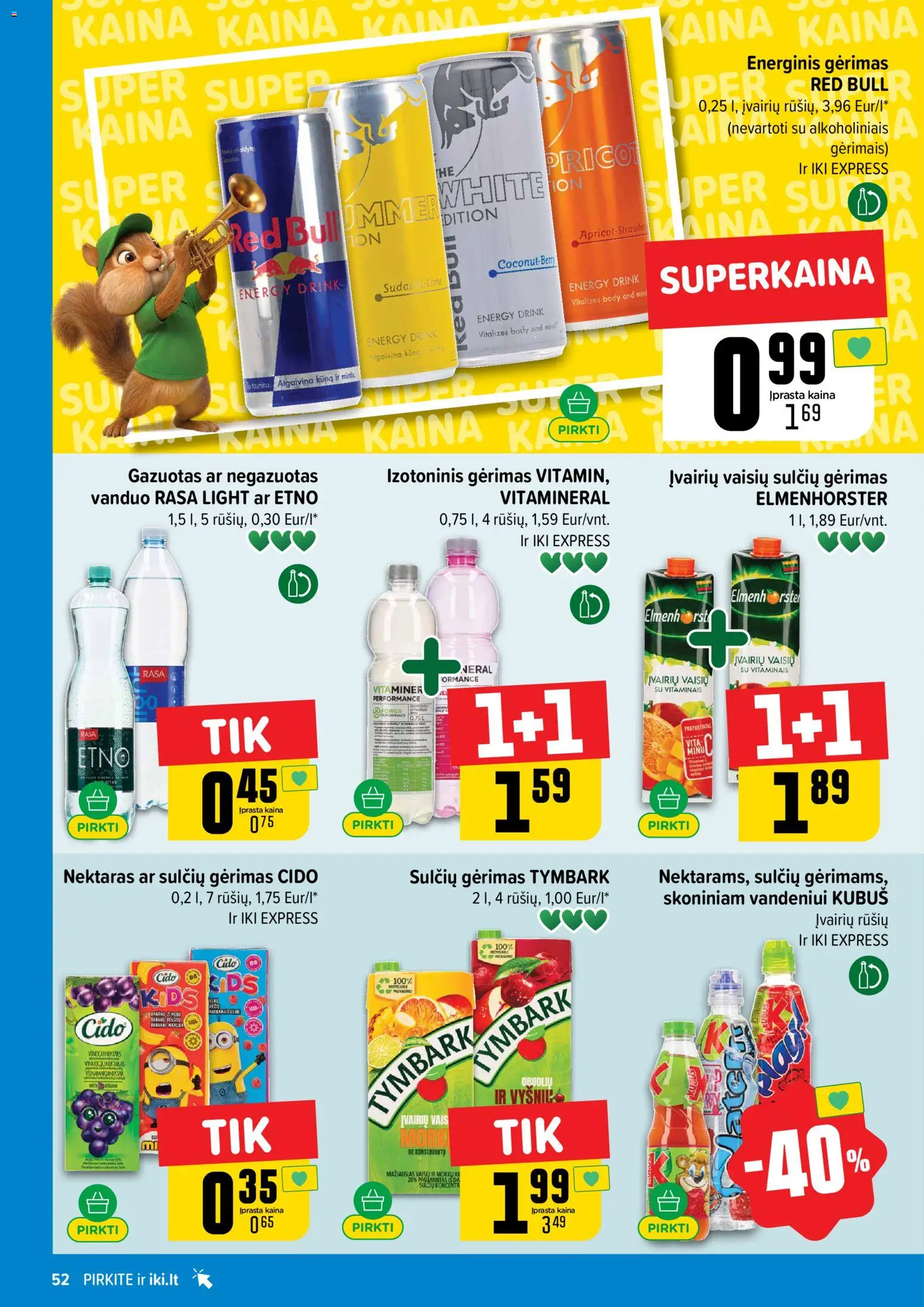 IKI akcijos nuo 08.06.2026 | Puslapis: 52 | Prekių: Energinis gėrimas