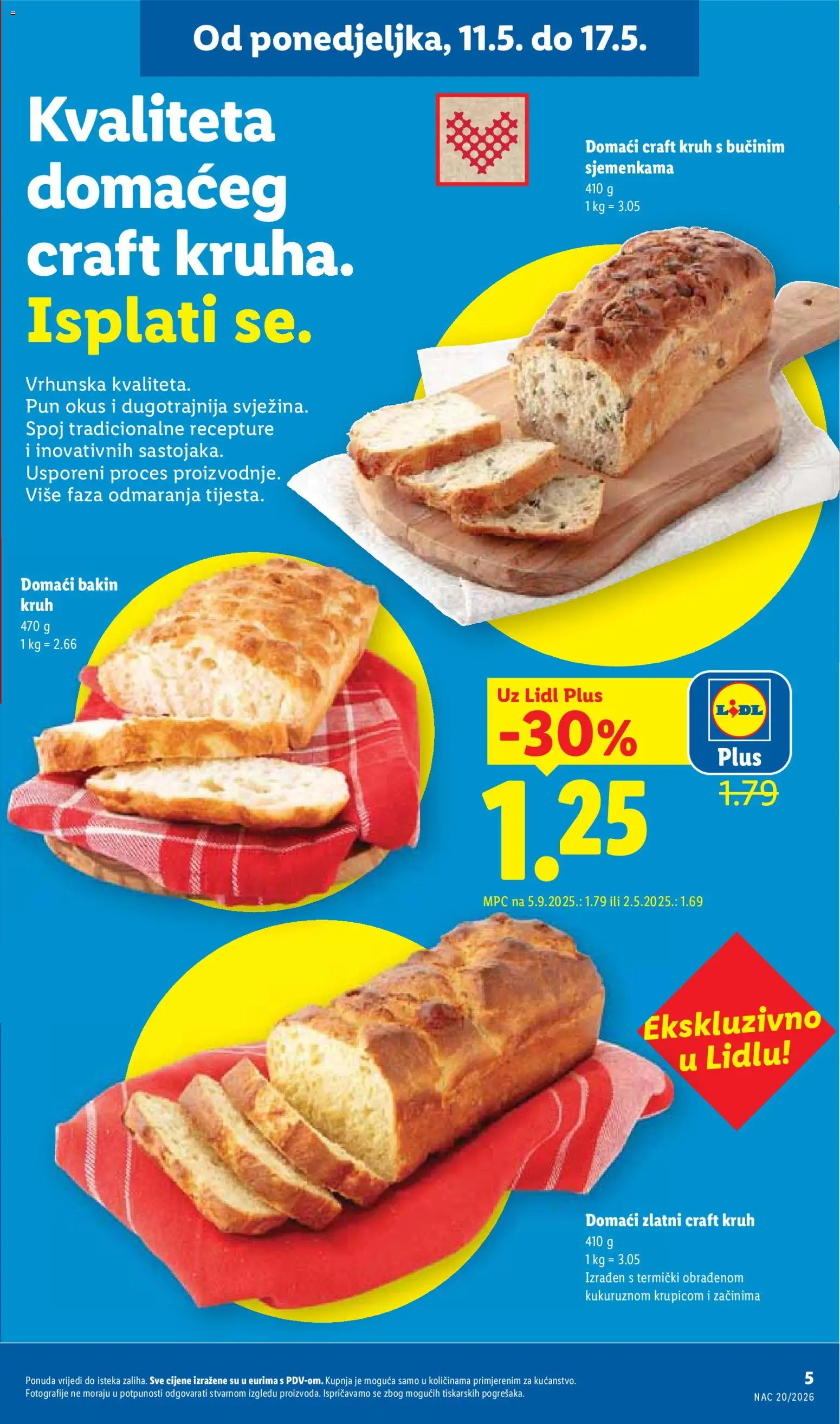Lidl katalog | vrijedi od 11.05.2026 | Stranica: 5 | Proizvodi: Kruh