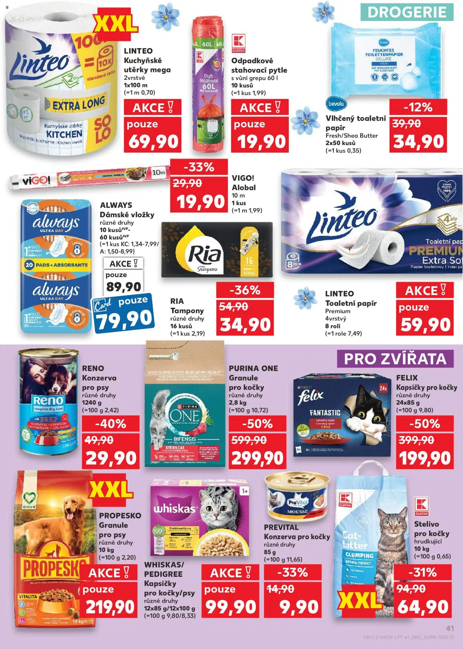 Kaufland leták od 15.07.2026 | Strana: 41 | Produkty: Whiskas, Propesko, Stelivo, Konzerva pro kočky
