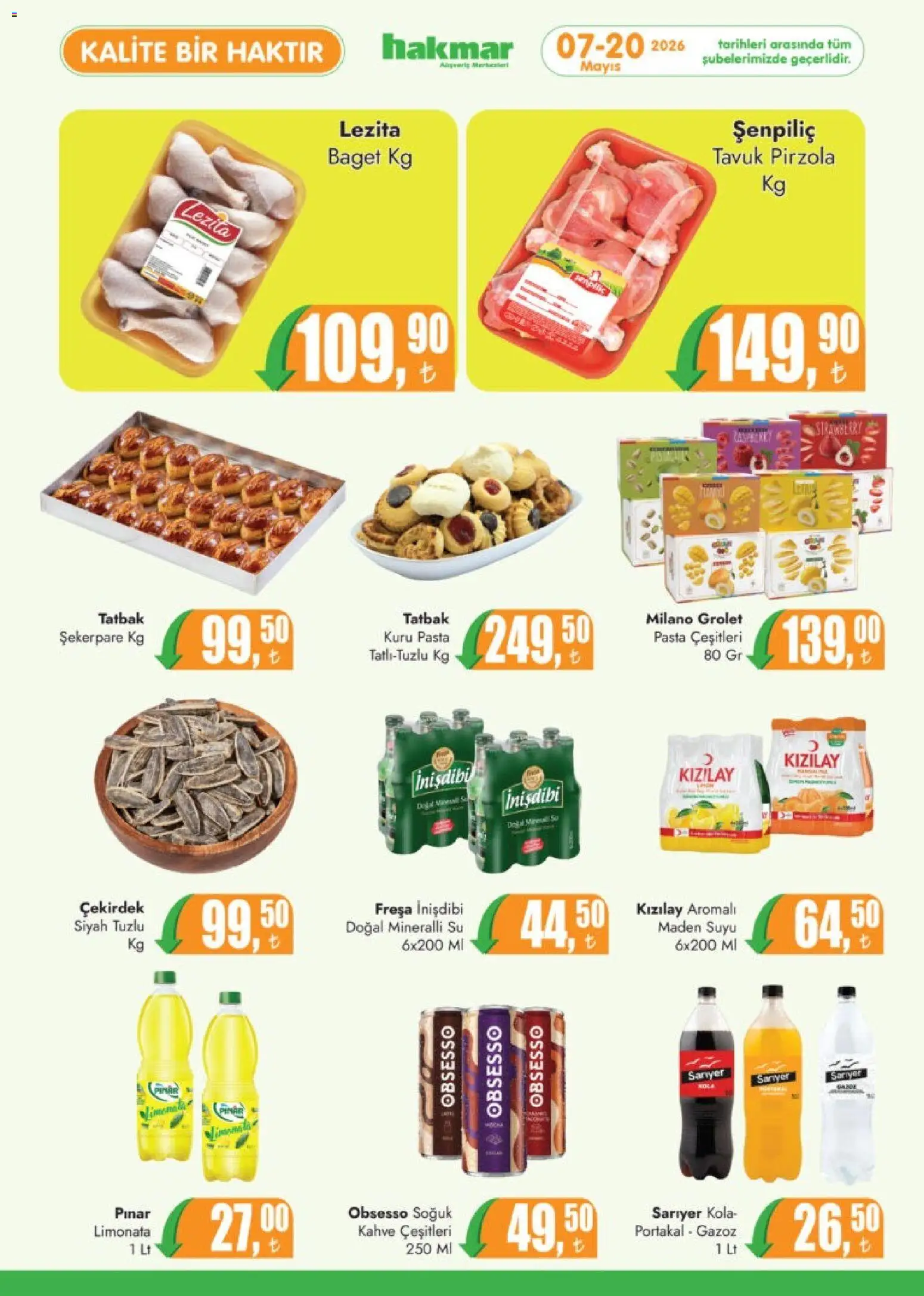 Hakmar Katalog - 07.05.2026 tarihinden itibaren geçerlidir | Sayfa: 4 | Ürünler: Kahve, Su, Pirzola, Maden suyu