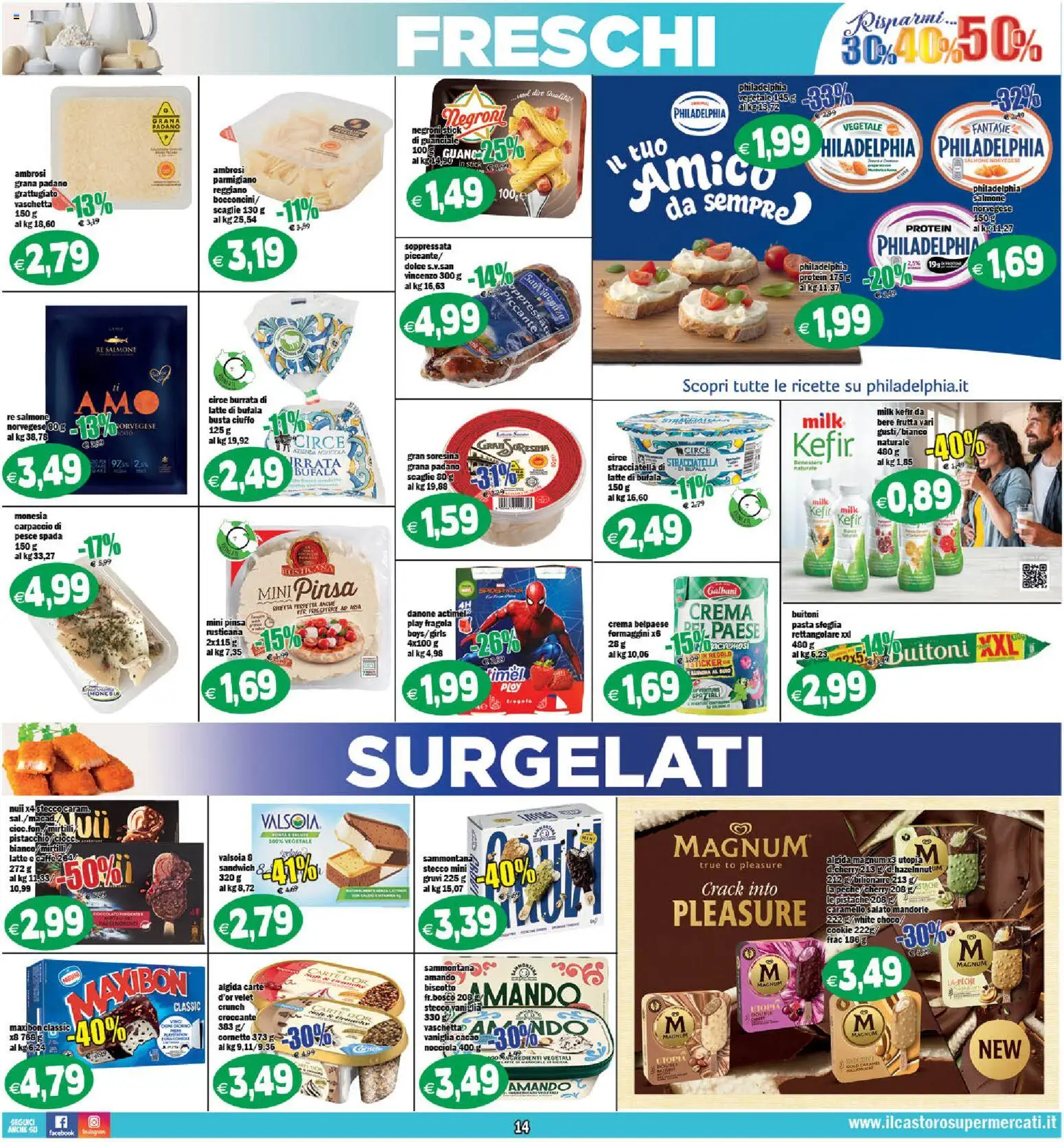 Volantino Il Castoro del 29.05.2026 | Pagina: 14 | Prodotti: Pesce, Pasta sfoglia, Frutta, Parmigiano