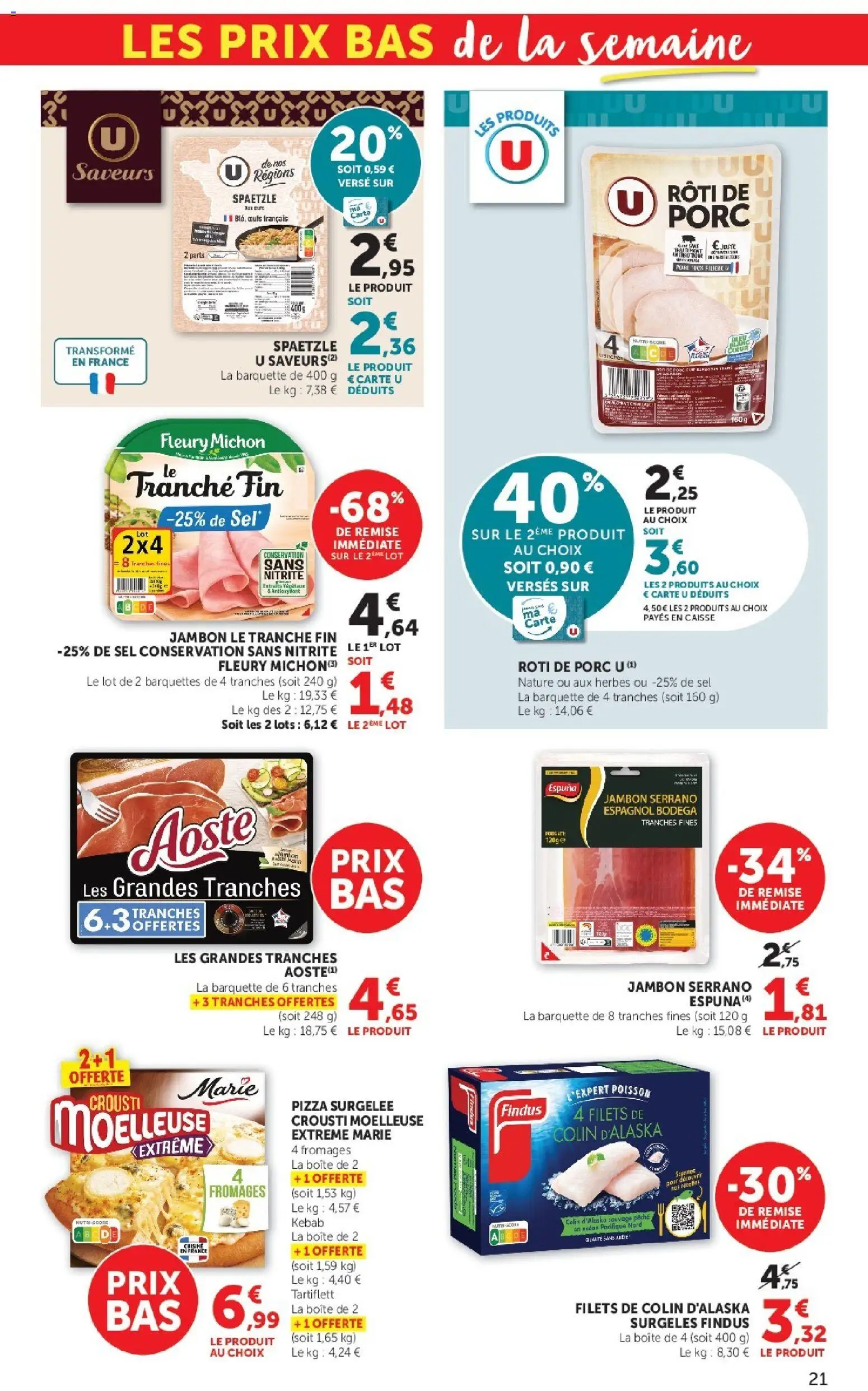 {H1} | Page: 21 | Produits: Sel, Jambon serrano, Œufs, Pizza