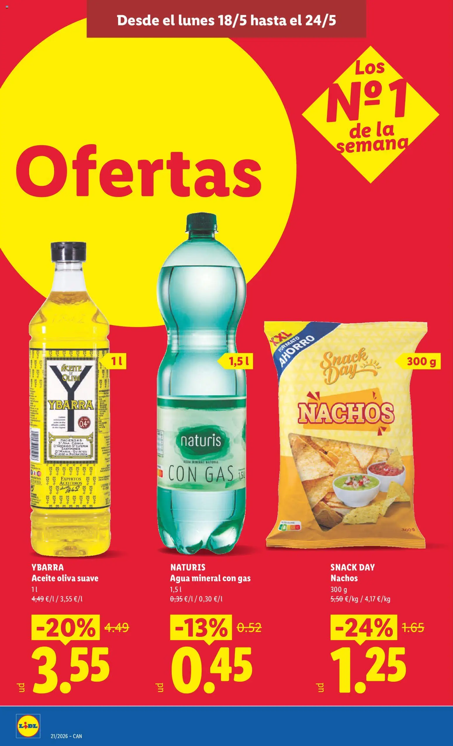 Lidl folleto │ válido desde el 18.05.2026 | Página: 18 | Productos: Καλτσάκια μισά, Aceite, Agua mineral
