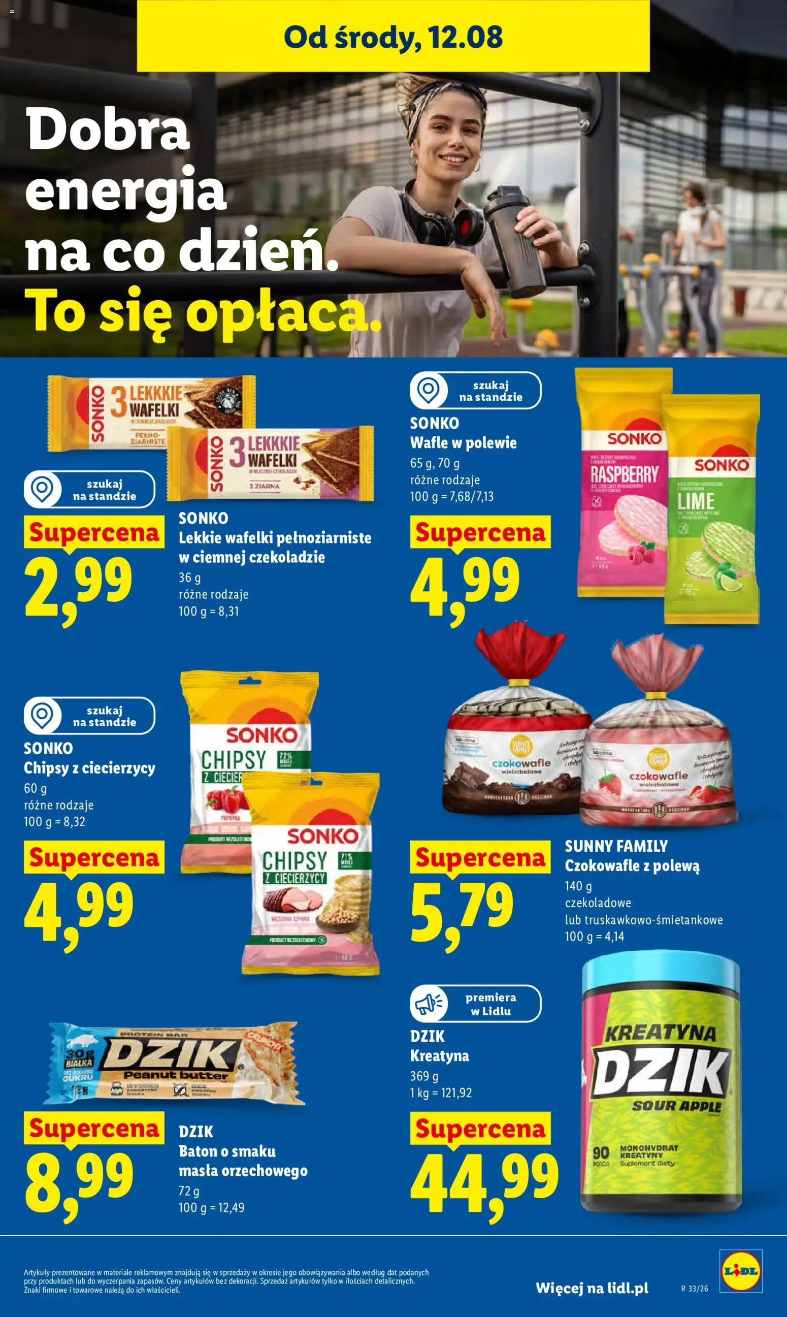 Lidl Polsko leták od 12.08.2026 | Strana: 83 | Produkty: Protein bar, Apple, Chipsy, Protein