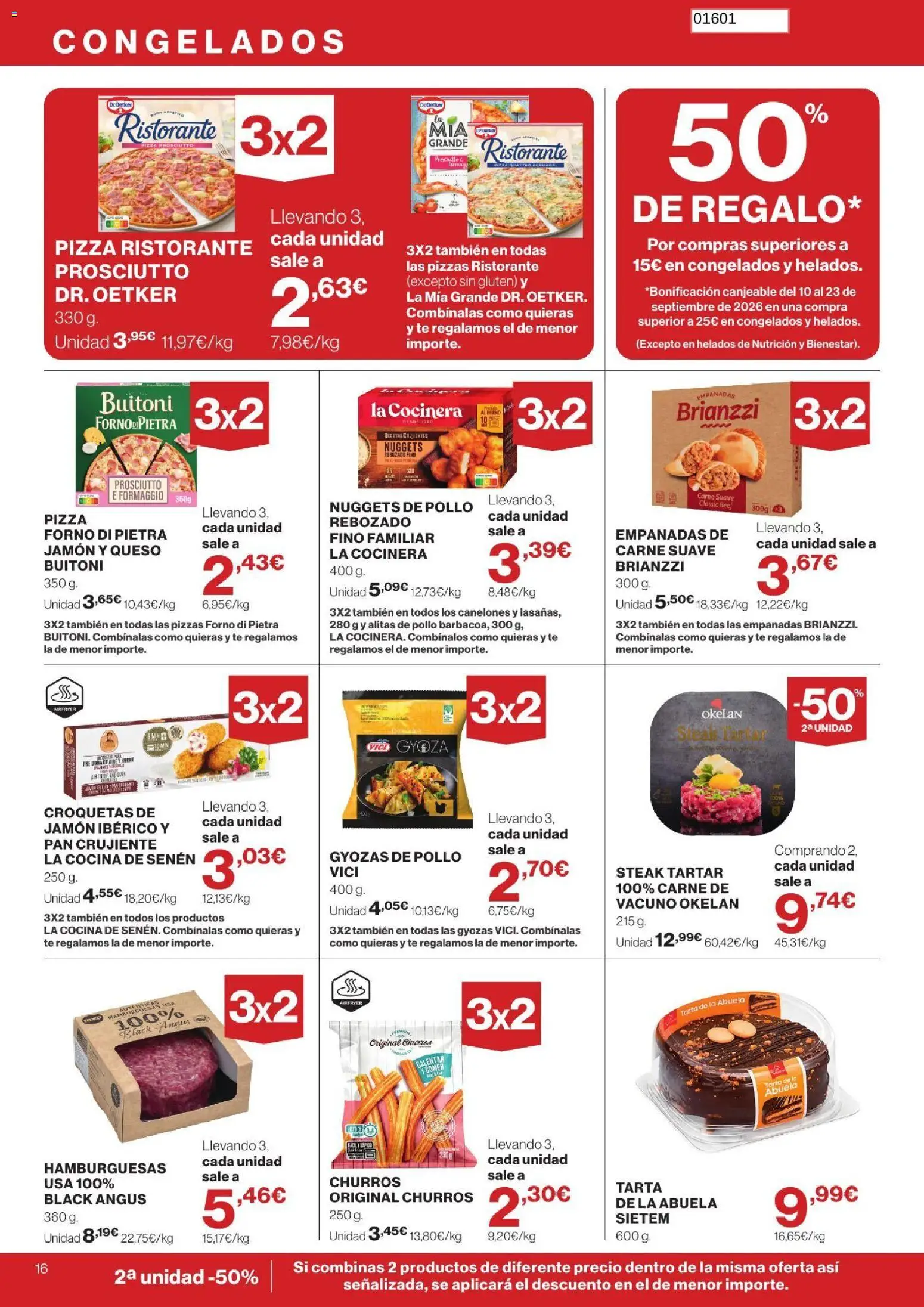 Hipercor catálogo │ válido desde el 26/08/2026 | Página: 16 | Productos: Tarta, Jamón ibérico, Pan, Nuggets