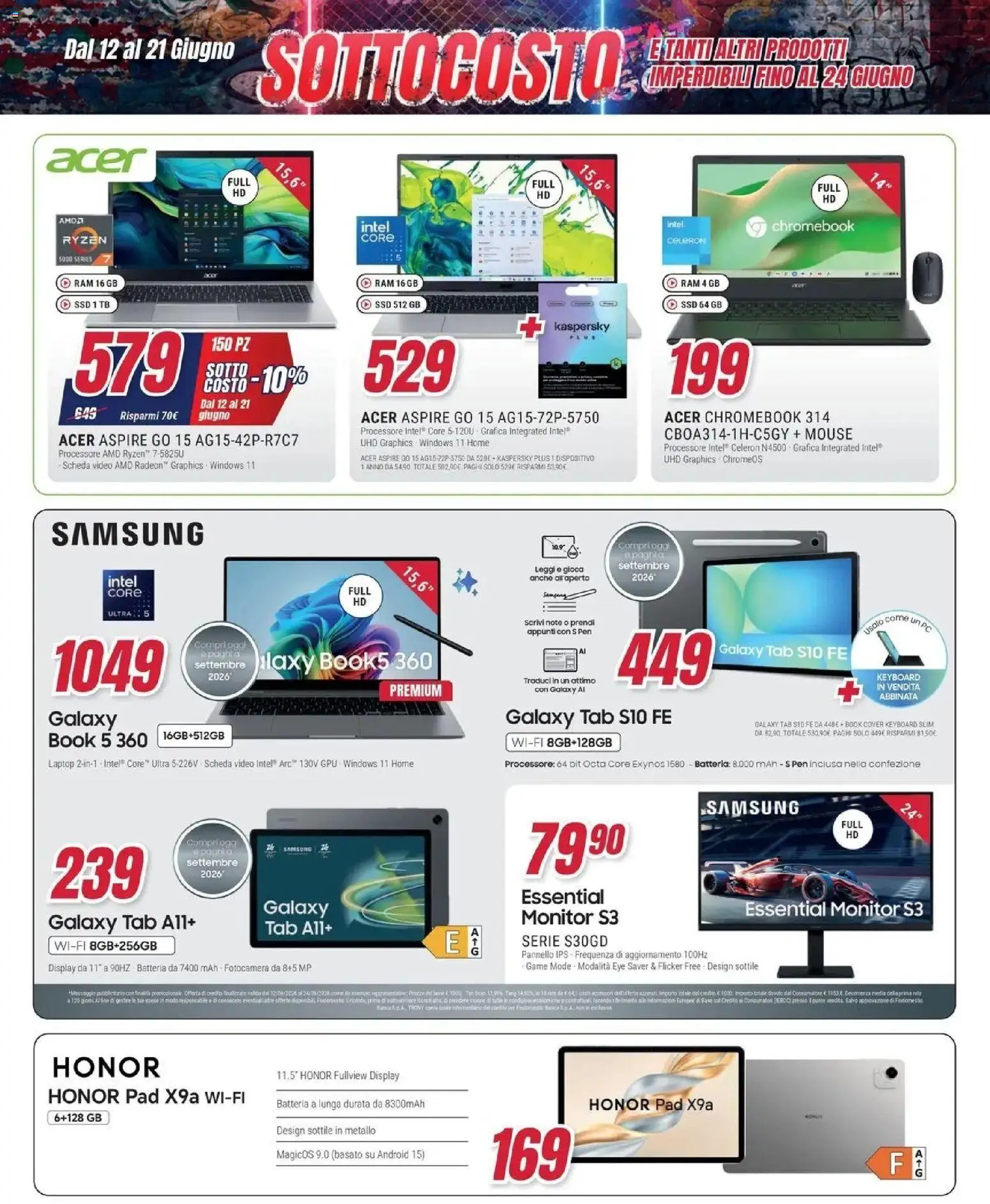 Volantino Trony del 11.06.2026 | Pagina: 6 | Prodotti: Monitor, Laptop, Mouse, Samsung