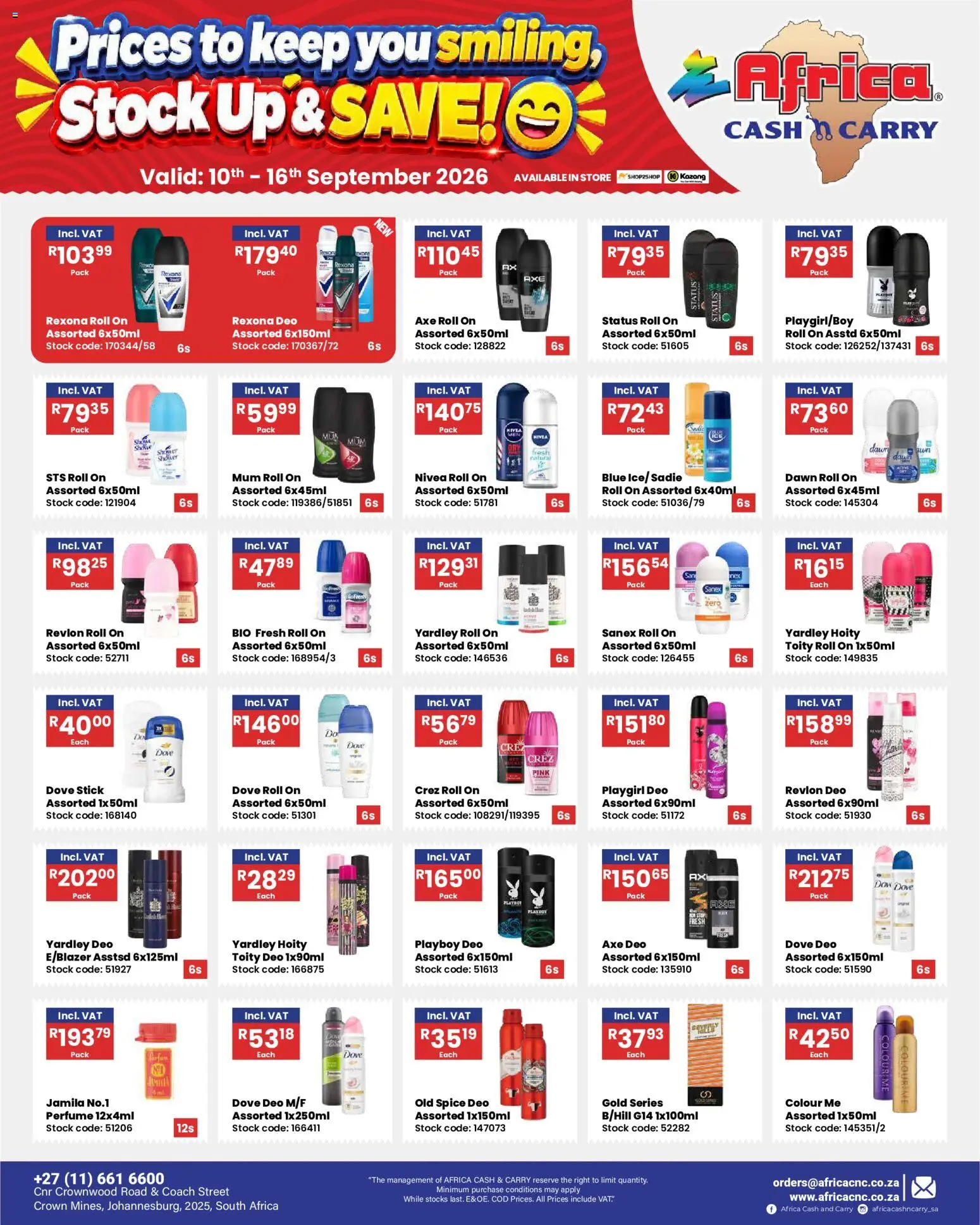 New Africa Cash & Carry catalogue – valid from 10/09/2026 | Page: 7 | Products: Perfume, Stock