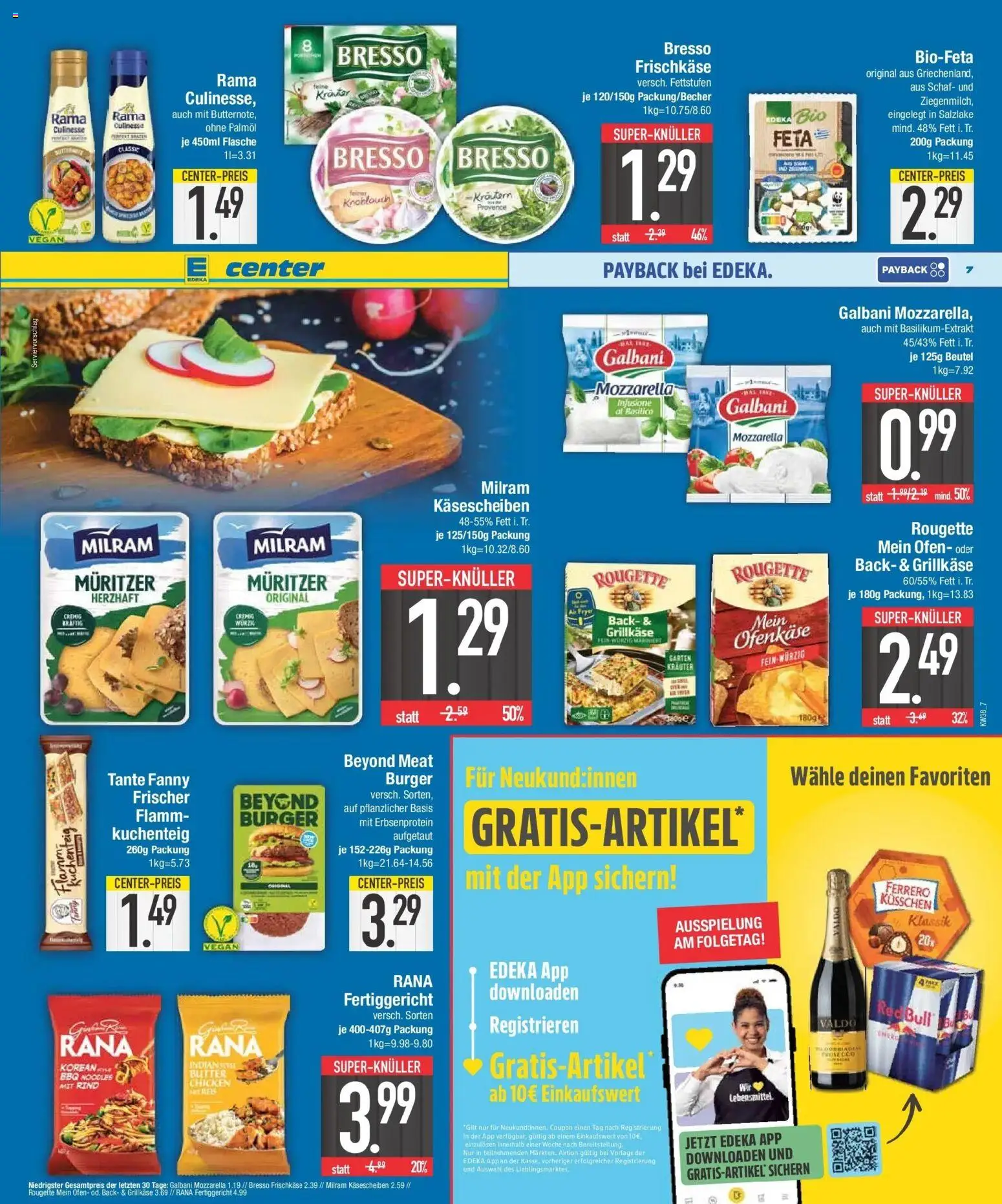 E center Prospekt München (ab 14.09.2026) zum Blättern | Seite: 7 | Produkte: Rama, Mozzarella, Prosecco, Milram