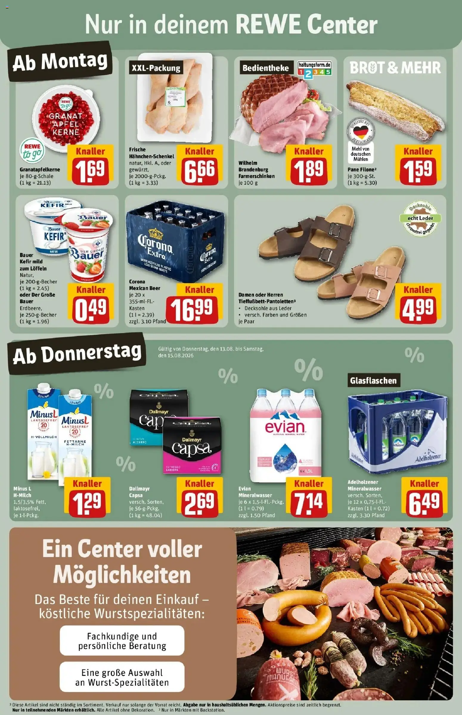 REWE Prospekt ab 10.08.2026 zum Blättern » Angebote | Seite: 3 | Produkte: Kefir, Pane, Äpfel, Brot