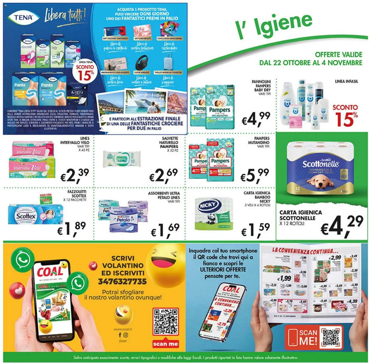 Volantino Coal del 22/10/2026 | Pagina: 29 | Prodotti: Pannolini, Carta igienica, Riso, Pampers