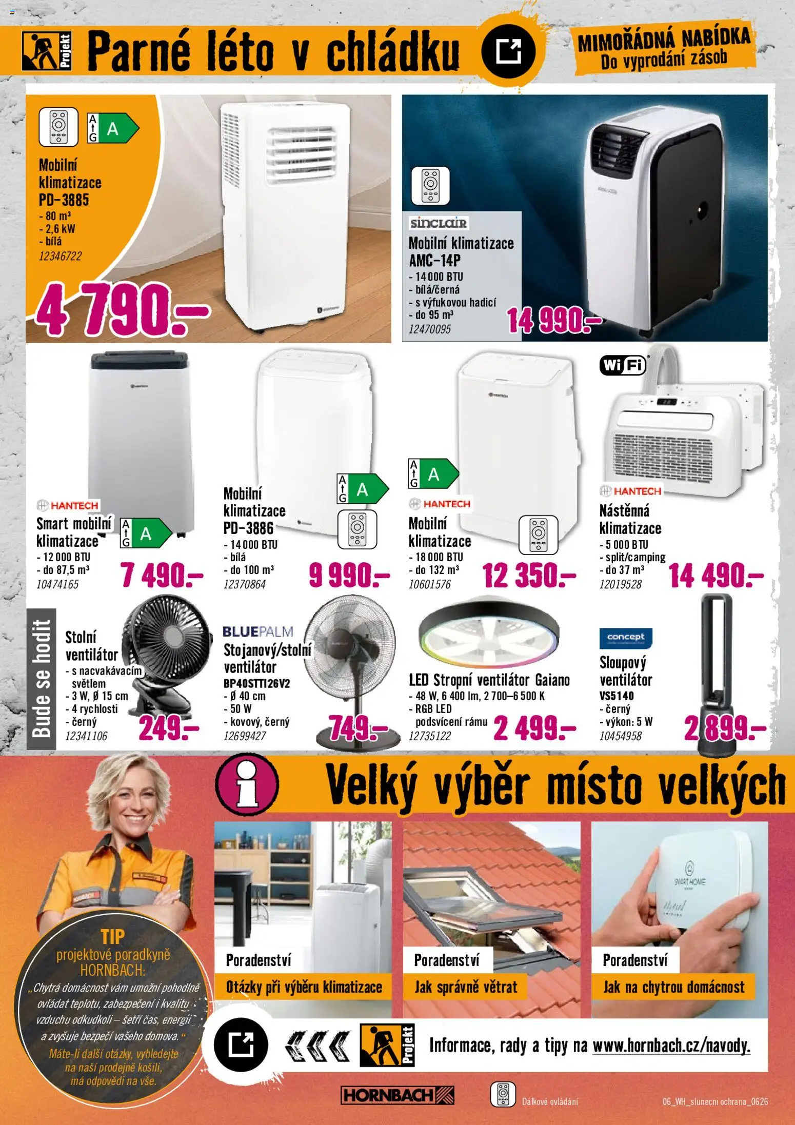 HORNBACH leták - Sluneční ochrana od 17.06.2026 | Strana: 6 | Produkty: Mobilní klimatizace, Klimatizace, Ventilátor, LED